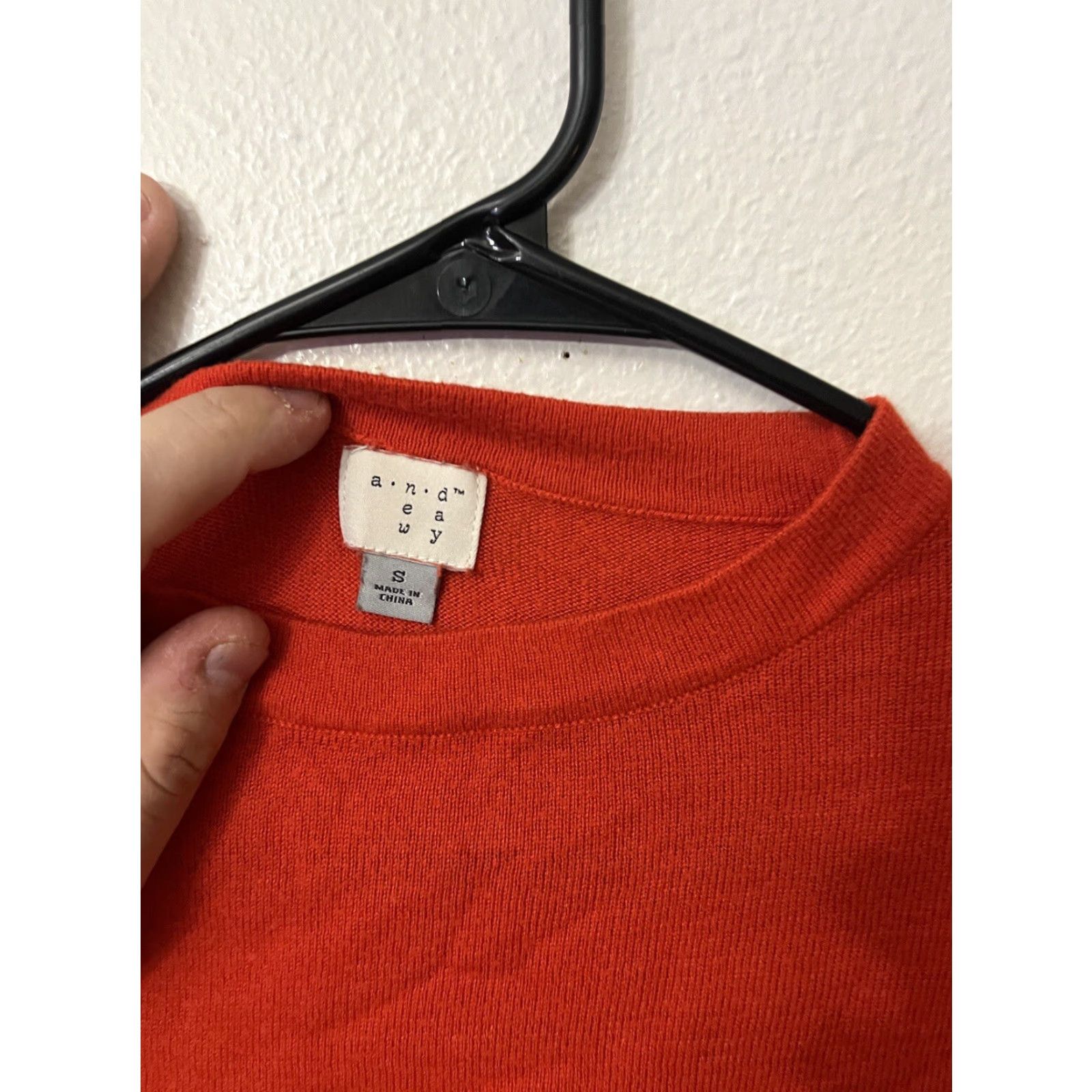 Vintage A New Day Women's Red Orange Crew-Neck Long-Sleeve Shirt Size S Blouse Basic Adult Womens Safety: Clean, Pre-owned, Regular Fit, Machine Washable Size S / US 4 / IT 40 - 2 Thumbnail