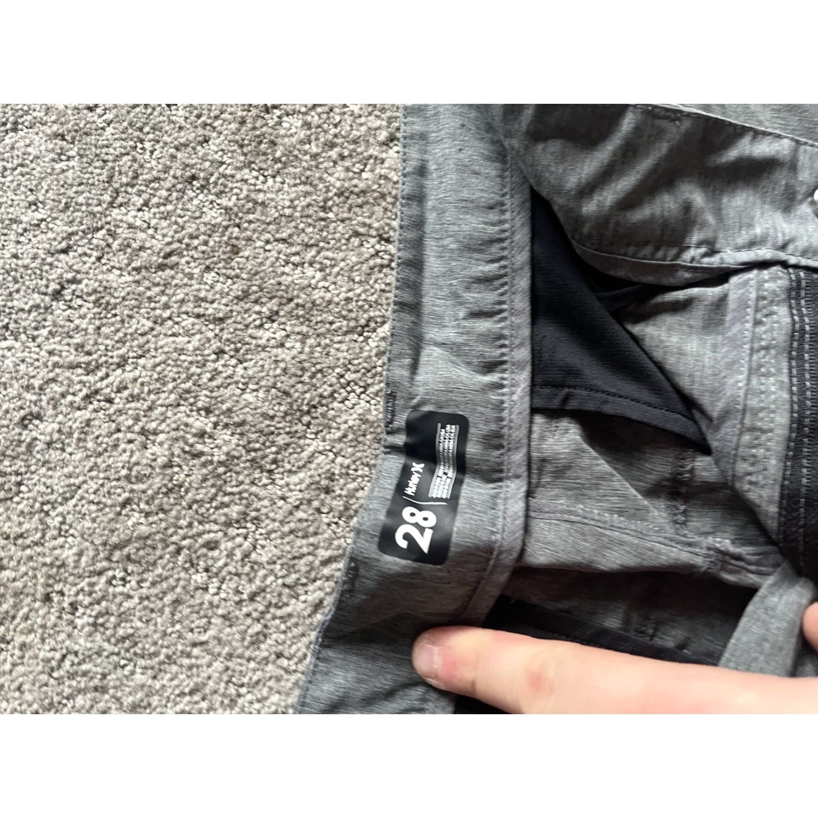 Hurley Hurley Mens Shorts 28 Flat Front Gray Solid Lightweight Chino Casual 5-Pocket Slim 100% Cotton Size US 28 / EU 44 - 3 Thumbnail