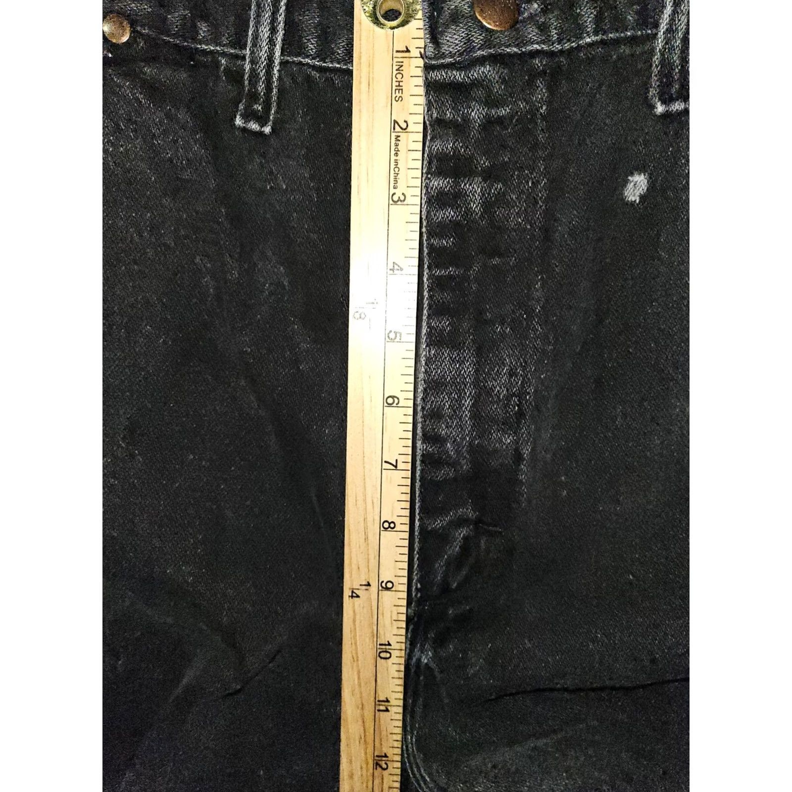 Wrangler VINTAGE Wrangler Jeans Straight Men's 40x29 Black High Rise Distressed 90s USA Logo Buttons Zipper Denim Belt Loops Pocket Size US 40 / EU 56 - 4 Thumbnail