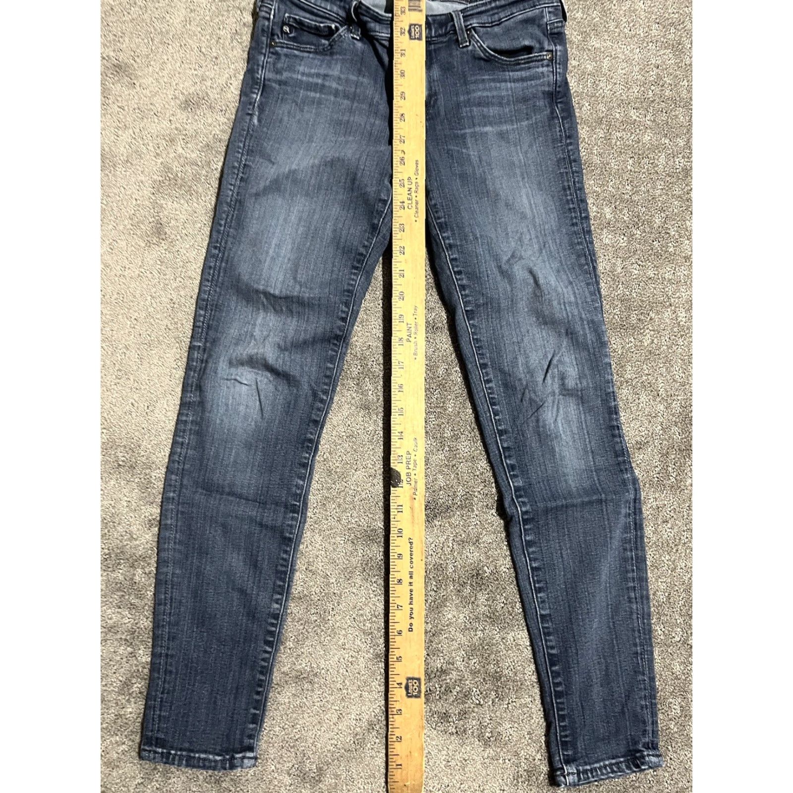 Vintage AG Adriano Goldschmied Jeans Womens 27R The Legging Super Skinny Blue Denim 27 Inseam 28 Logo Stretch Size 27" / US 4 / IT 40 - 8 Thumbnail