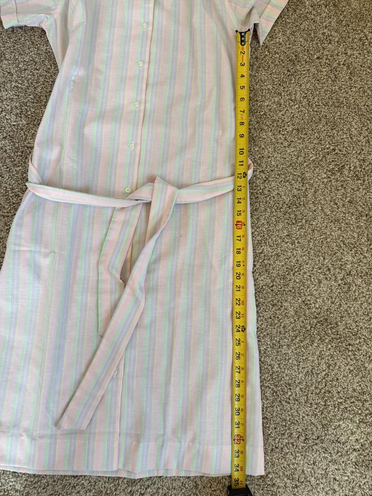 L.L. Bean Vintage 1970’s L.L. Bean Pastel Striped Button-Up Shirt Dres Size ONE SIZE - 8 Thumbnail