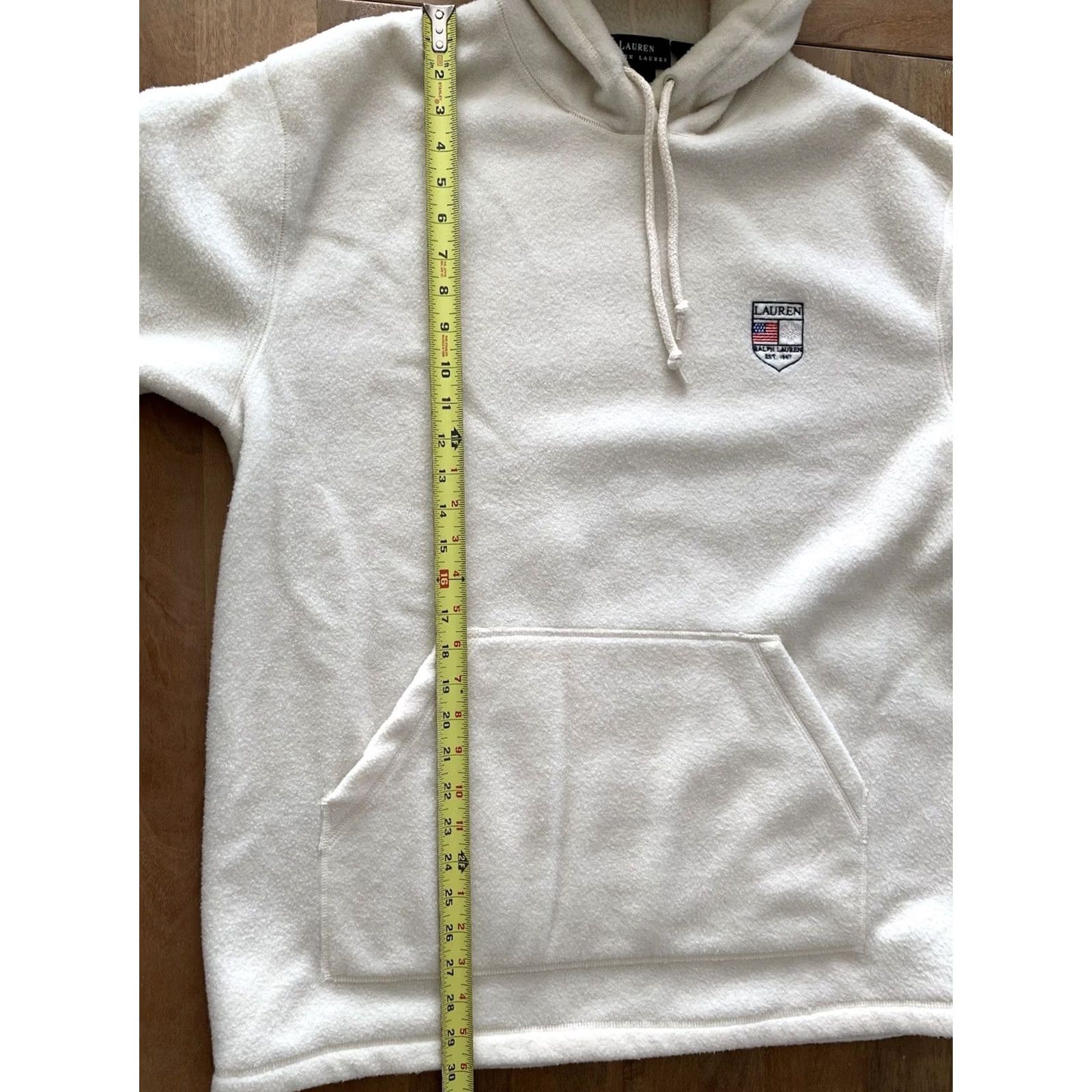 Ralph Lauren VINTAGE Ralph Lauren Pile Fleece Hoodie Pullover Size M Ivory Logo Embroidered Men Hoodie 90s USA Size US M / EU 48-50 / 2 - 7 Thumbnail