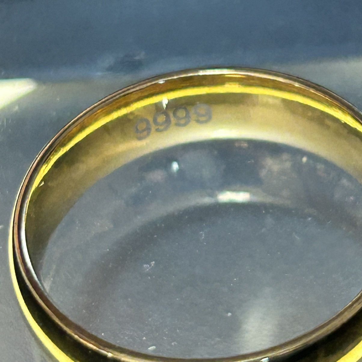 Jewelry Men’s 24kt 9999 6mm wedding band 10.5 Size ONE SIZE - 5 Thumbnail