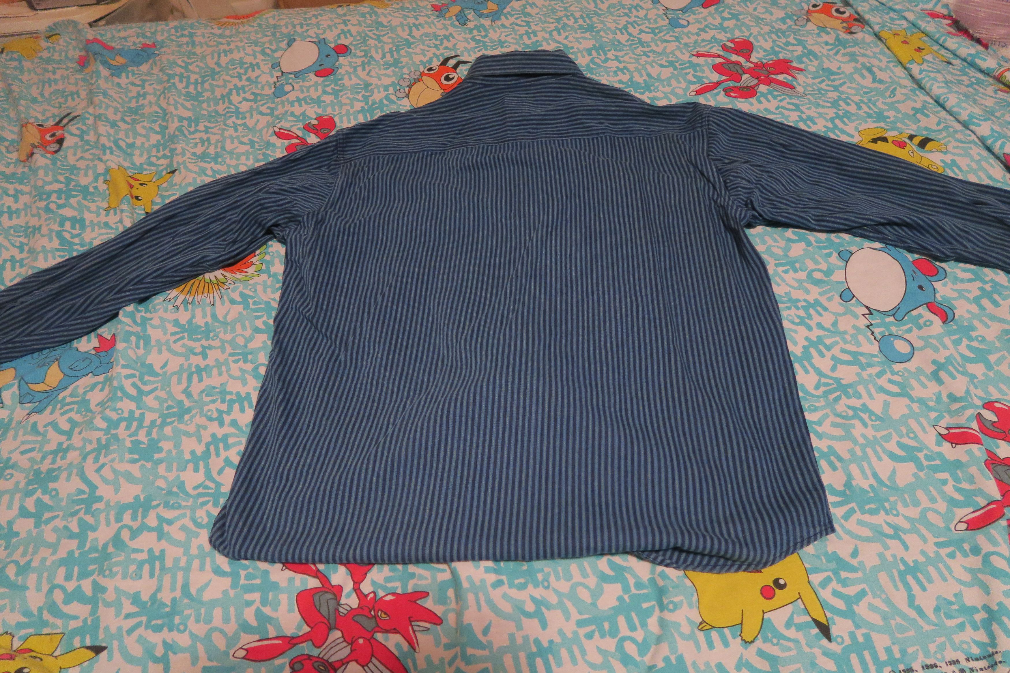 Club Room × Vintage Club Room Thick 7.5 oz Denim Railroad Striped Button Shirt Size US L / EU 52-54 / 3 - 7 Thumbnail
