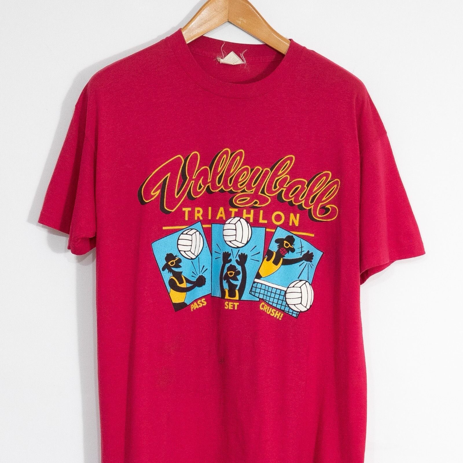 Vintage Vintage 90s Volleyball Triathlon T Shirt XL - Single Stitch Size US XL / EU 56 / 4 - 2 Thumbnail