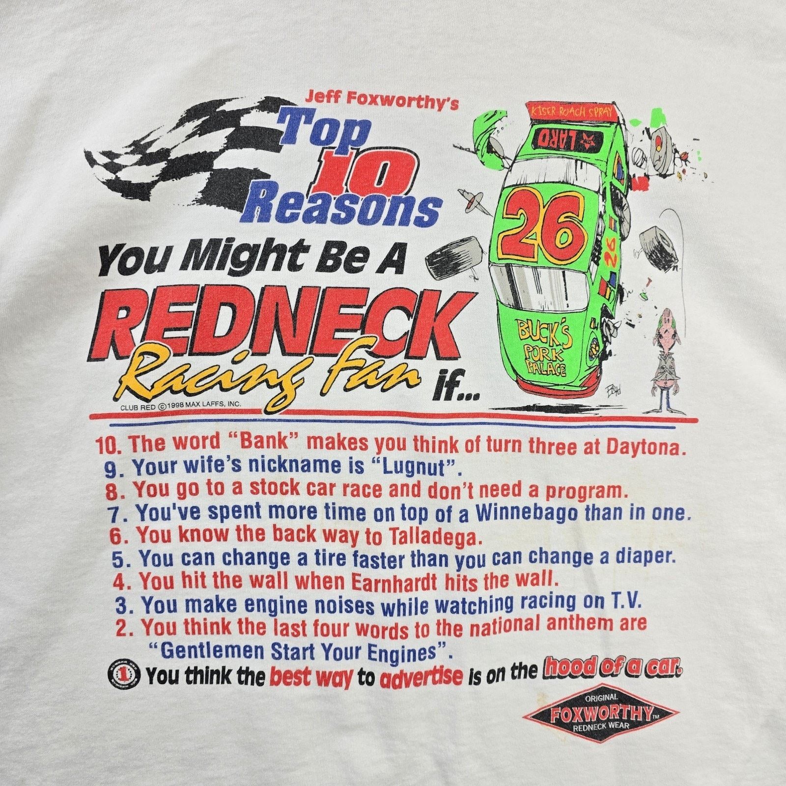 Delta Vintage Jeff Foxworthy Shirt XL Redneck Racing Fan 90s Size US XL / EU 56 / 4 - 3 Thumbnail