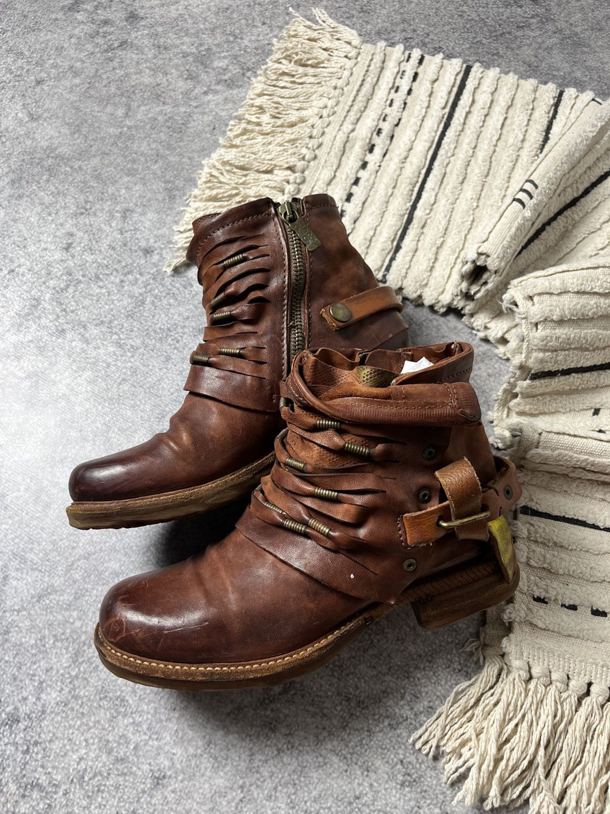 A.S.98 🔥A.S.98 AIRSTEP ANKLE STRAPS LEATHER 90'S BOOTS GUIDI VIBE Size US 6.5 / IT 36.5 - 4 Thumbnail