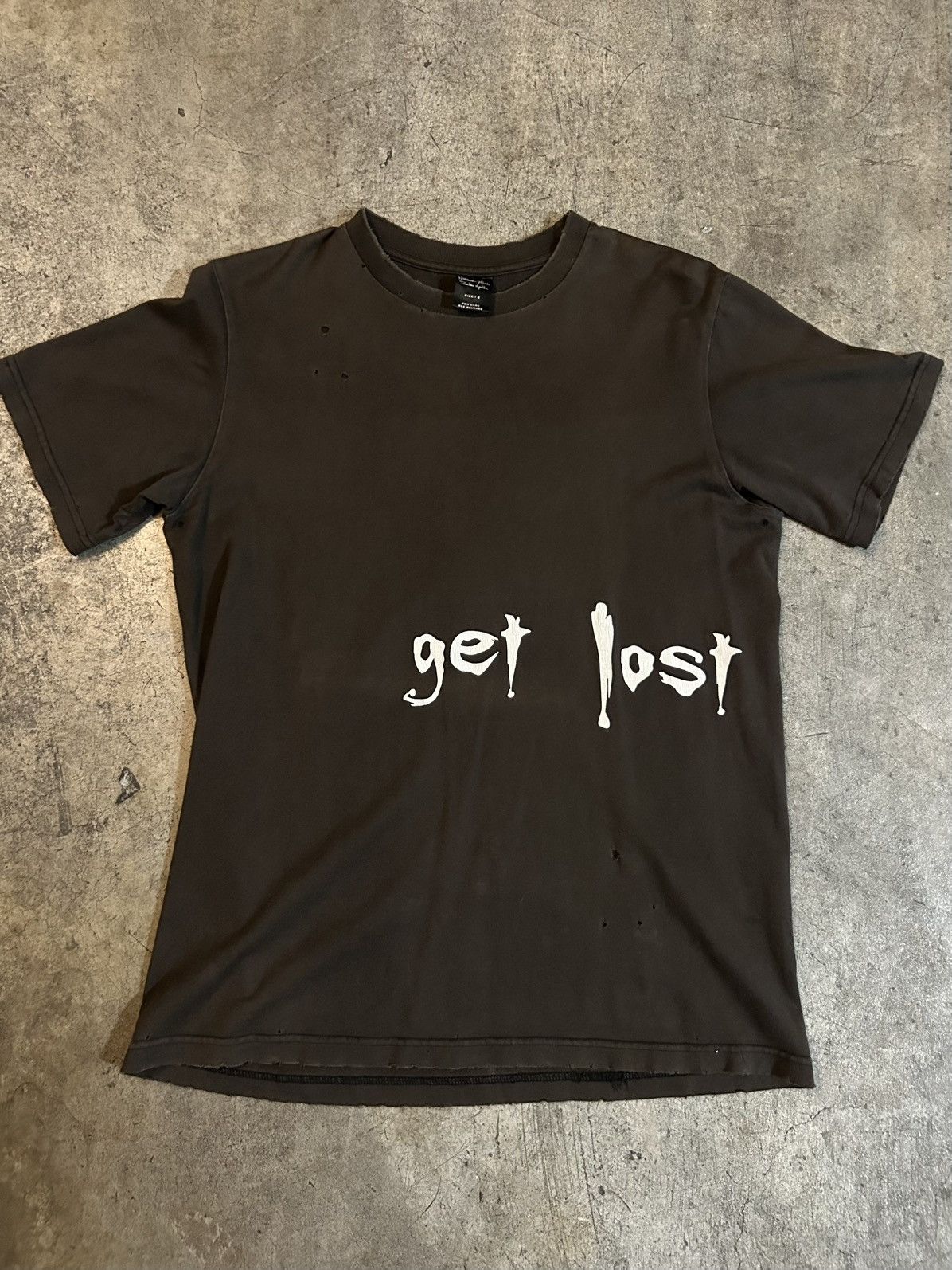 Number (N)ine Get Lost Distressed Archive T-Shirt | Grailed