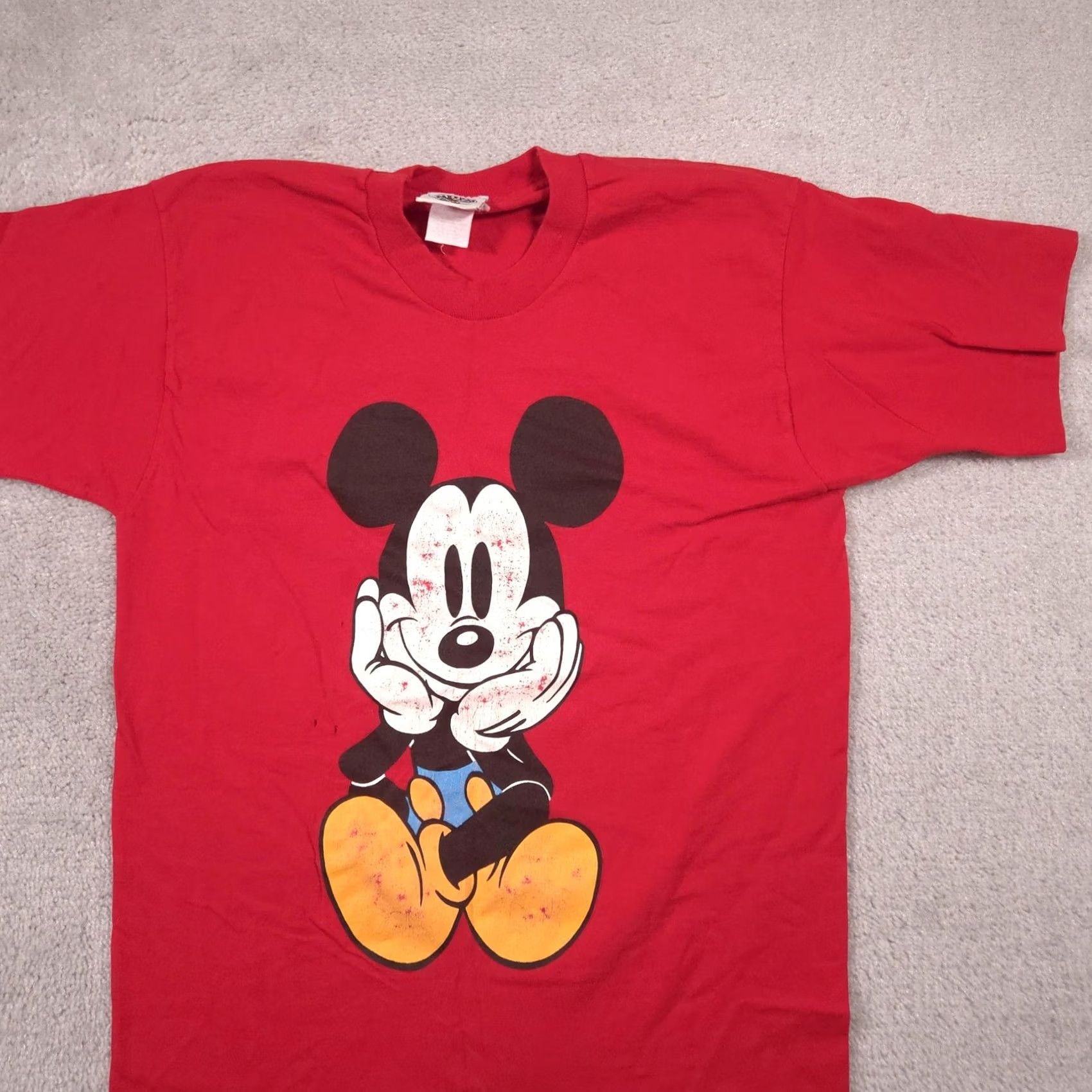 Mickey & Co. VINTAGE Mickey & Co Shirt Mens Large Red Mickey Mouse Tee Double Sided 90s Size US L / EU 52-54 / 3 - 2 Thumbnail