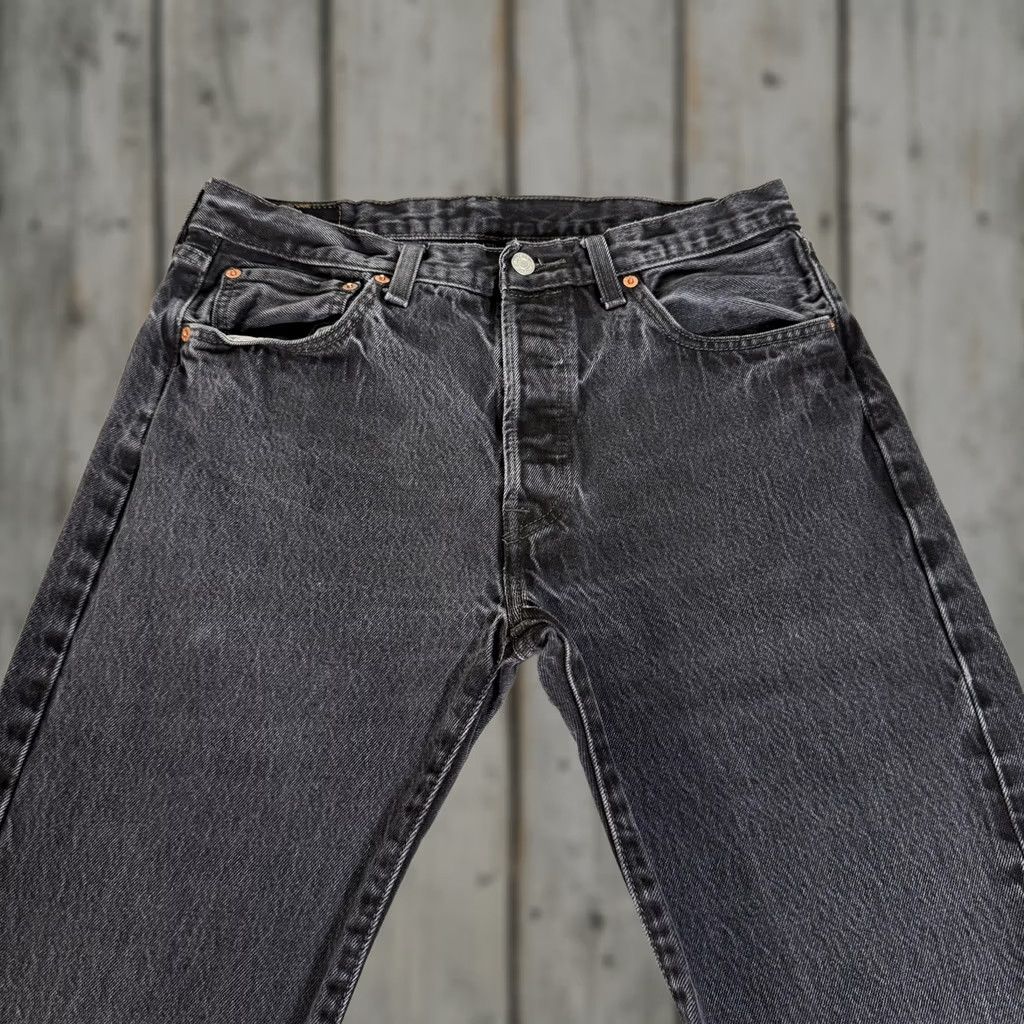 Levi's Levi's Jeans Mens 33x30 Black 501 Straight Fit Distressed Denim Pants Y2K Size US 33 - 1 Thumbnail