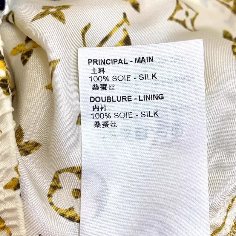Louis Vuitton Louis Vuitton 23 Beige Mulberry Silk Logo Printed Casual S Size 39" - 8 Thumbnail