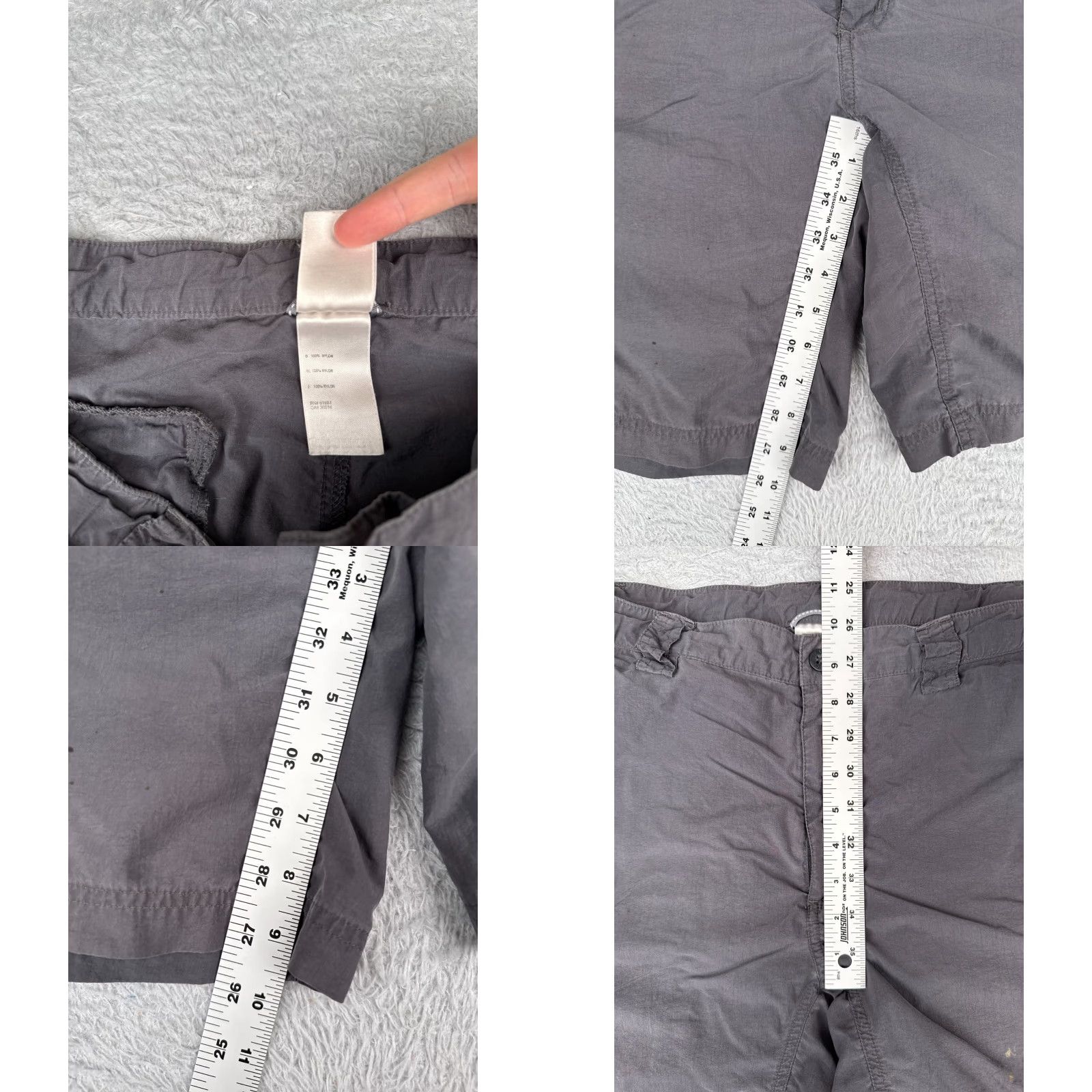 The North Face The North Face Men Shorts Cargo Gray 100% Nylon Stowable Large L 38x10 Pockets Zip Read Size US 33 - 8 Thumbnail