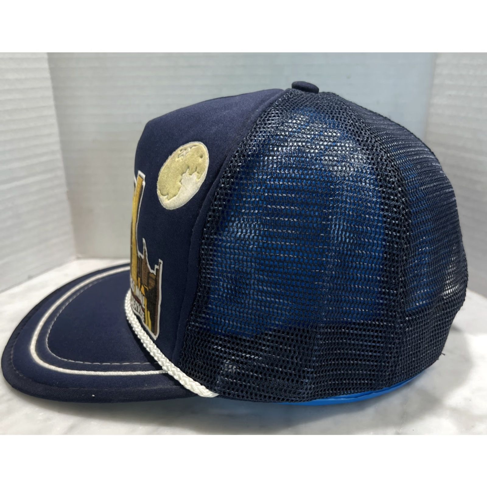 Express VINTAGE USPS Express Mail Eagle Rope Trucker Snapback Hat Cap Foam Crownco Men Adjustable Blue 80s USA Eagle Rope Vintage Style Nike? Size ONE SIZE - 3 Thumbnail