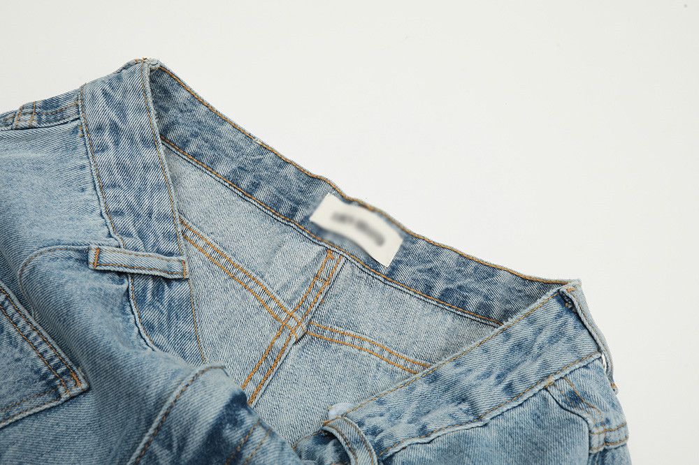 Japanese Brand × Jean Men's street washed embroidered multi-pocket work jeans Size US 32 / EU 48 - 4 Thumbnail