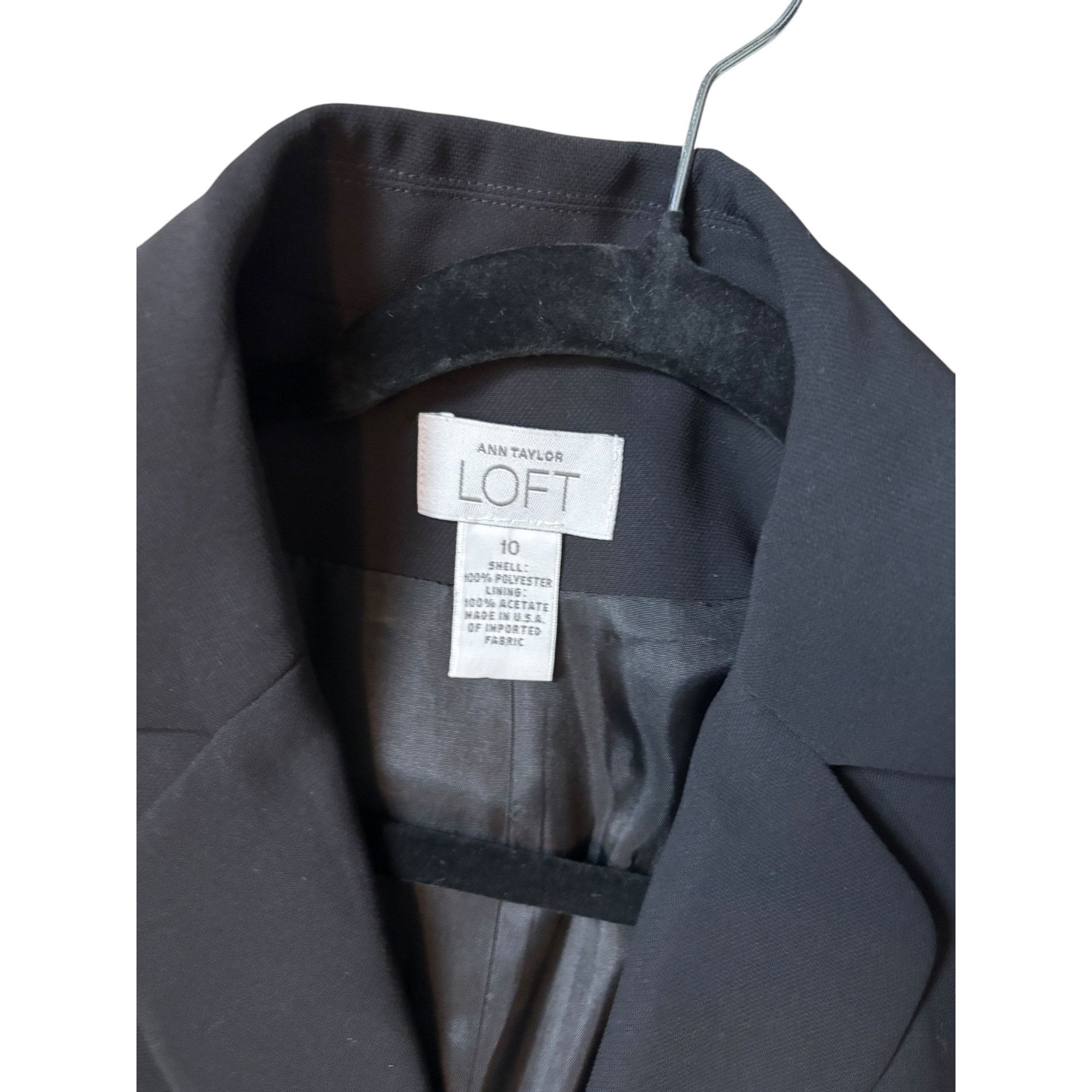 Loft Ann Taylor Loft Womens Black Blazer Size 10 Polyester Lined Size L / US 10 / IT 46 - 2 Thumbnail