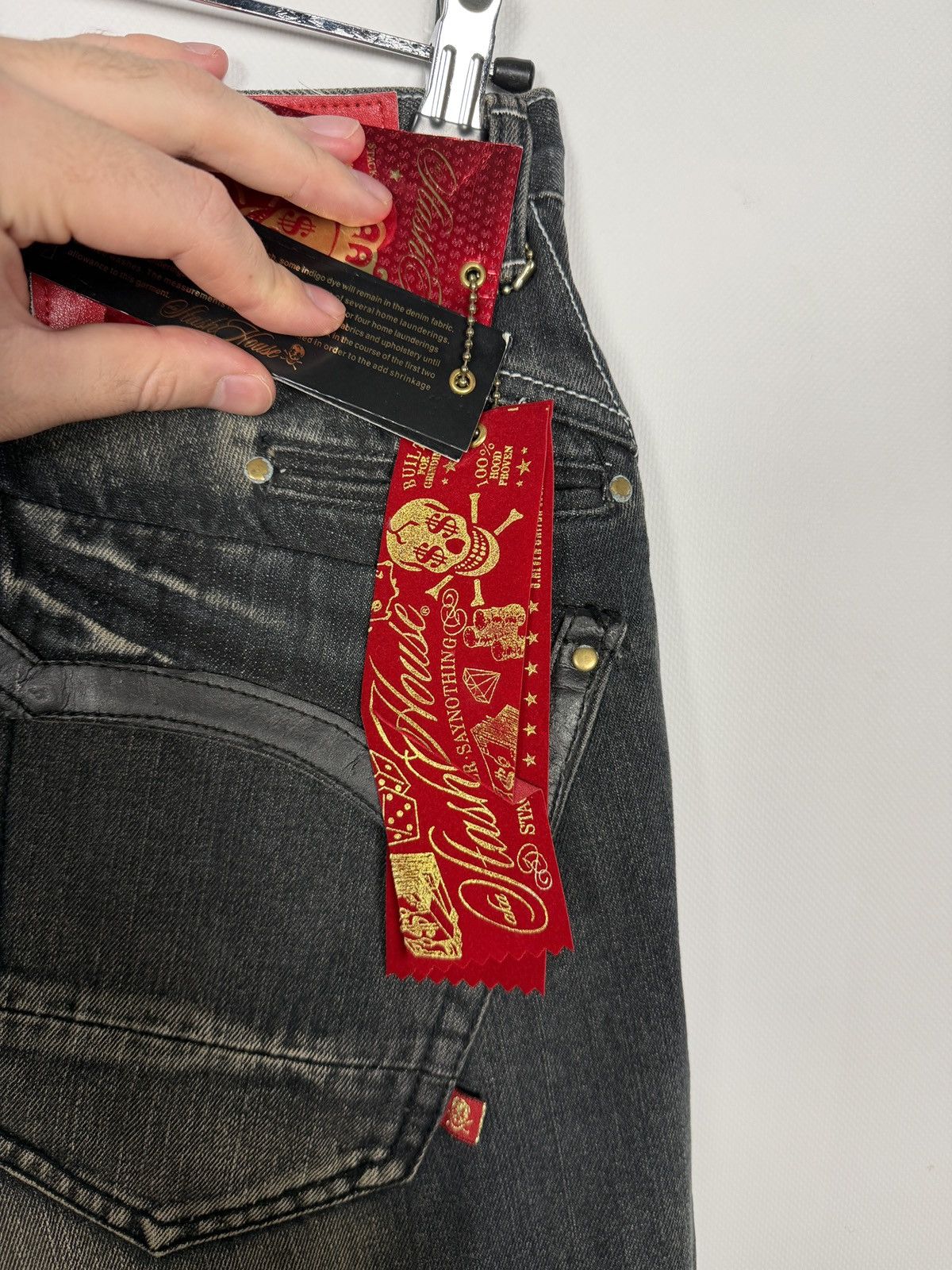 Vintage Y2K Black Wash Denim Jeans Pegasus Embroidery Winged Horse Size US 34 / EU 50 - 18 Thumbnail