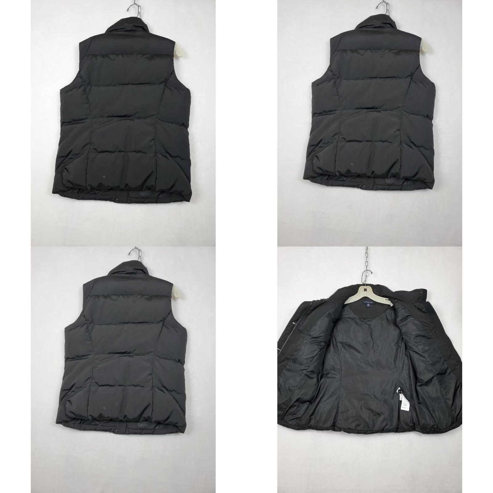 Lands' End VINTAGE Lands End Black Down Puffer Vest Quilted Button Flap Pockets Full Zip Mid-Length Size M Womens Size M / US 6-8 / IT 42-44 - 8 Thumbnail
