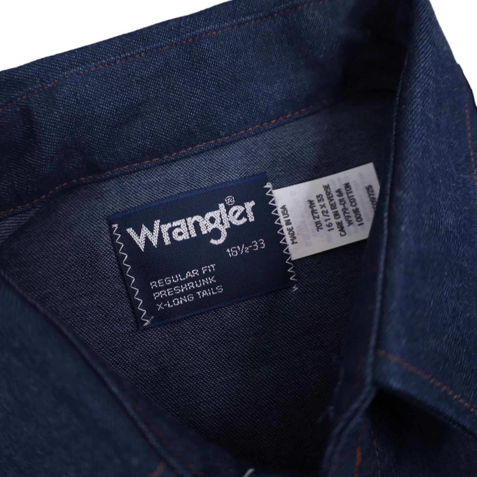 Vintage × Wrangler Vintage Wrangler Denim Pearl Snap Down Work Shirt Size US L / EU 52-54 / 3 - 5 Thumbnail