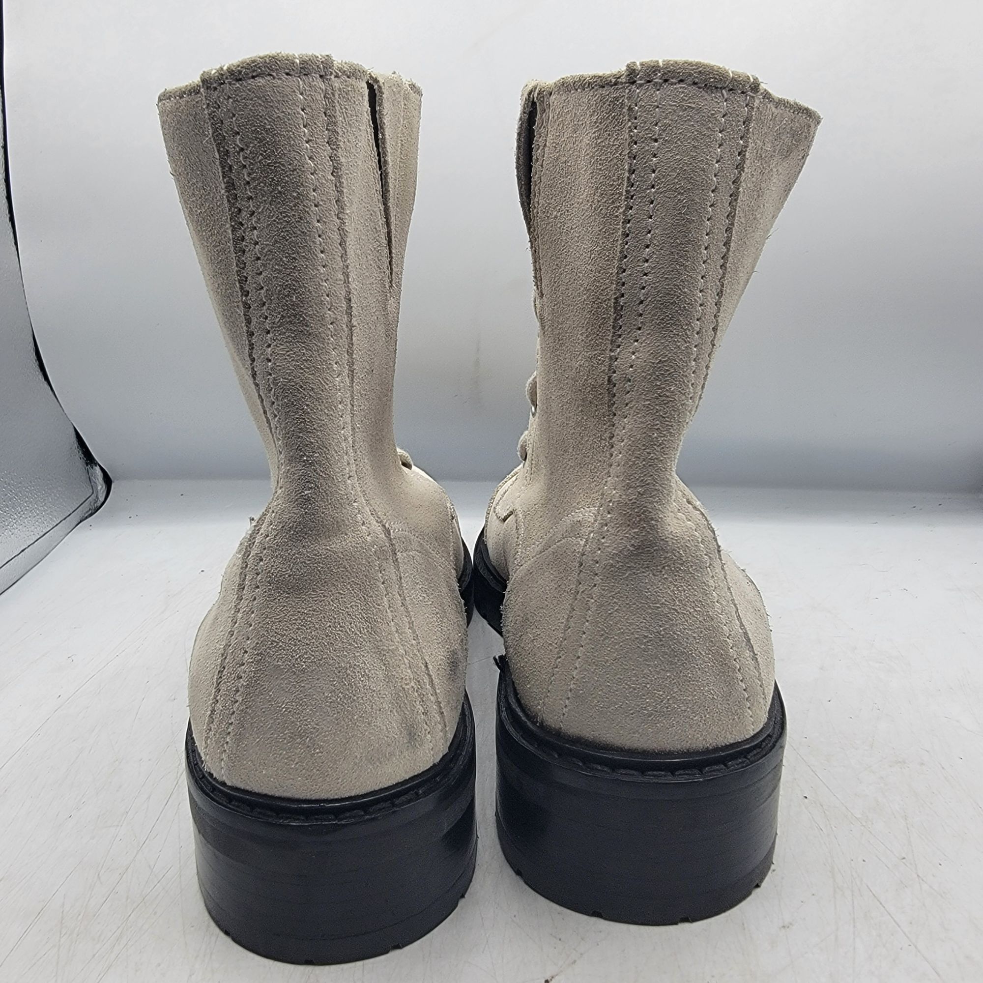 All Saints Ariel Womens Gray Suede Front Zip Booties Going