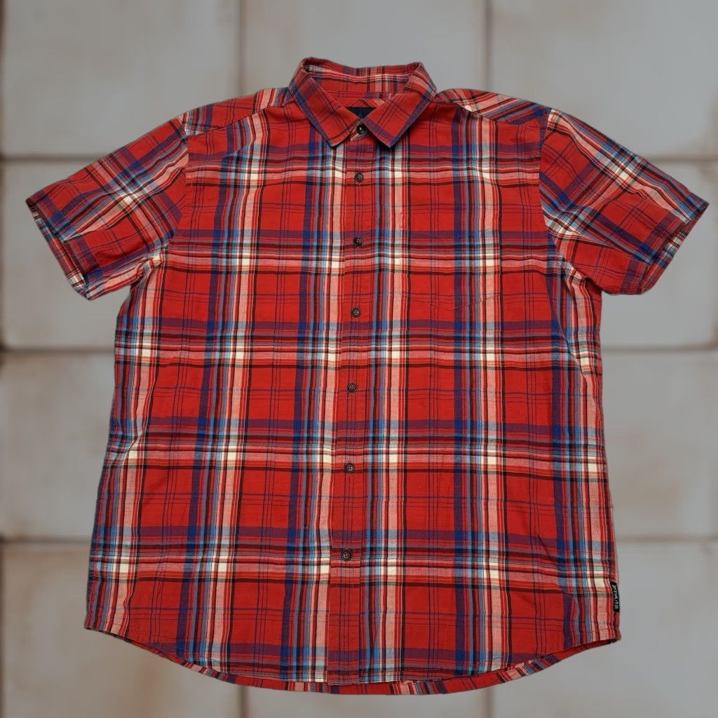Prana prAna Shirt Men L Red Plaid Short Sleeve Button-Up Outdoor Casual Light Size US 33 - 1 Thumbnail
