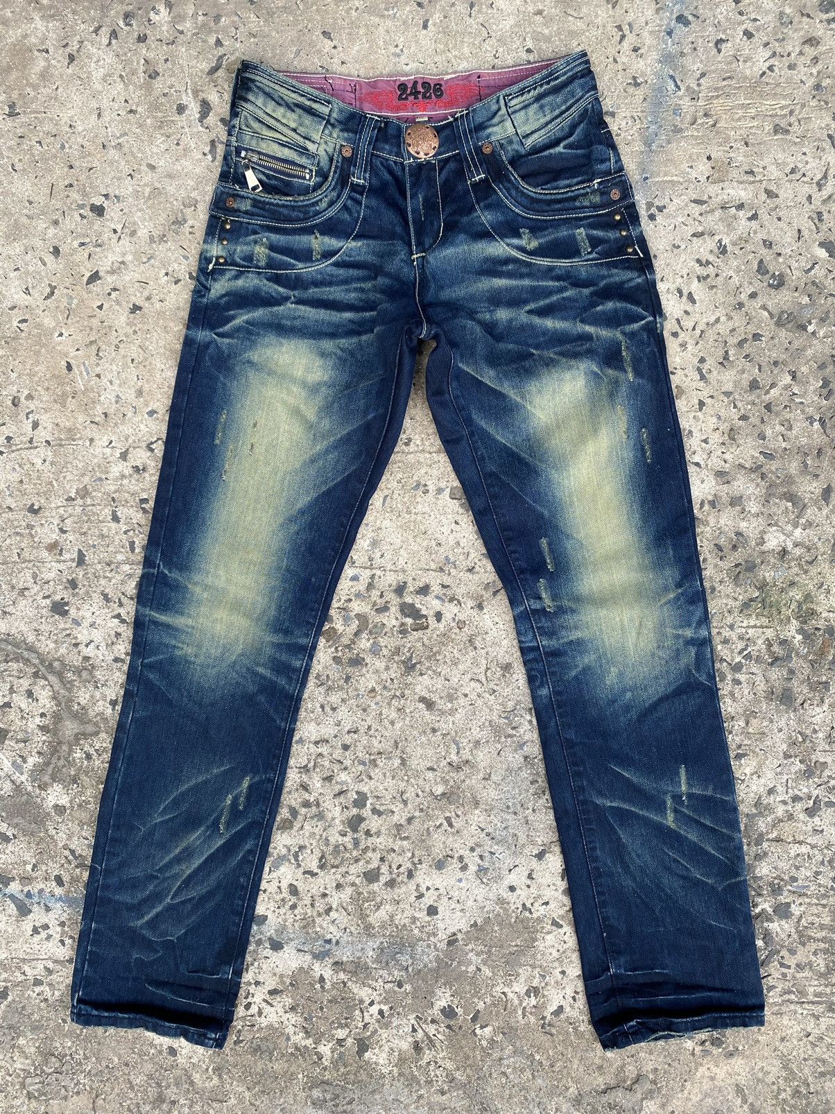 Japanese Brand Vintage Distressed 2426 Jeans Fedding Denim Size US 31 - 2 Thumbnail