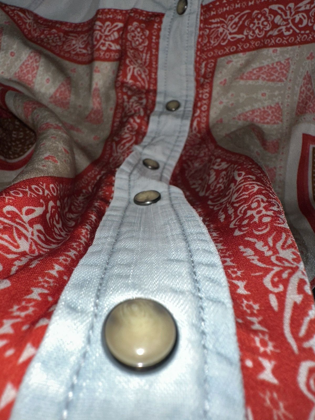 Lucky Brand Vintage Lucky Brand Western Dixie Chambray Boho print Blouse Size M / US 6-8 / IT 42-44 - 3 Thumbnail