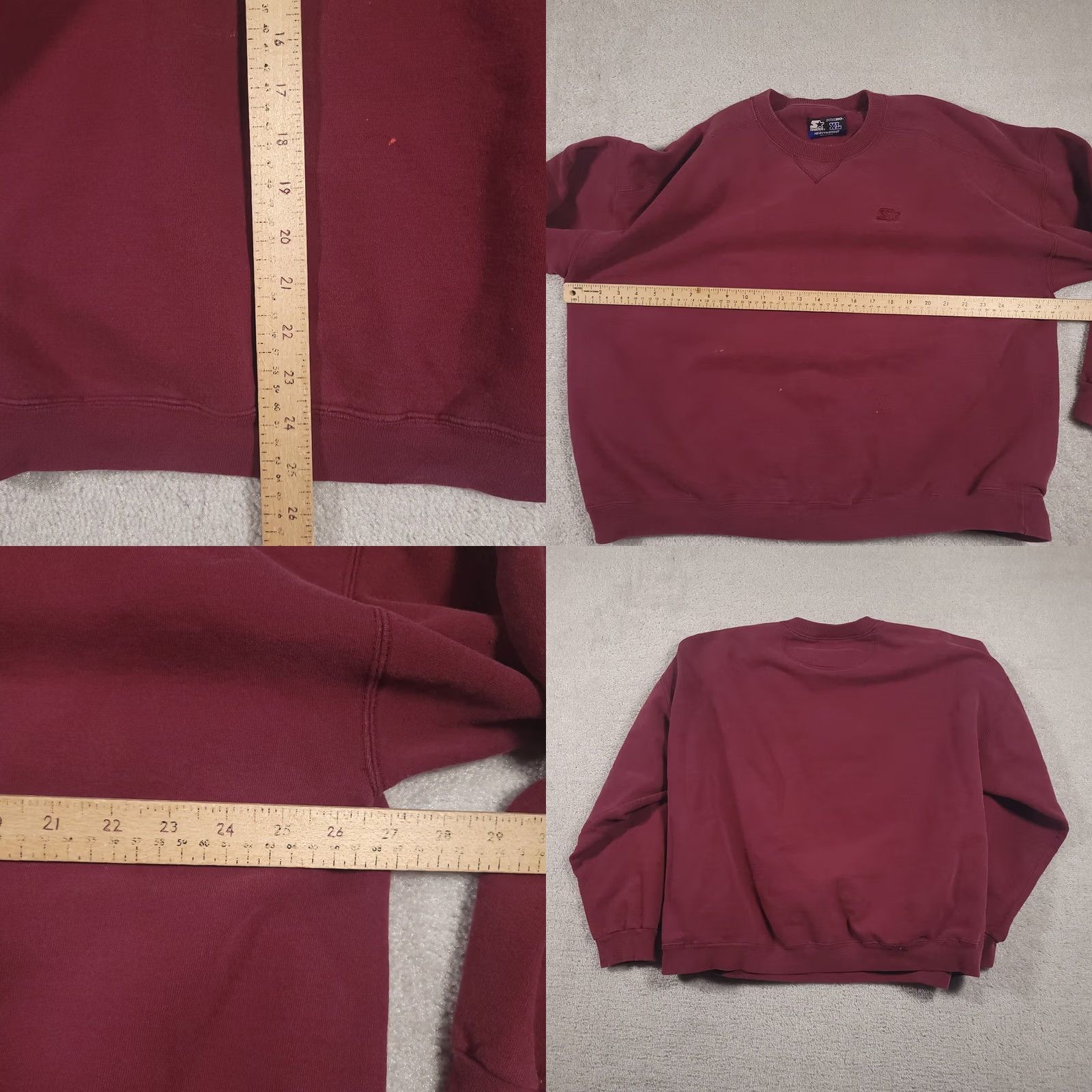 Starter VINTAGE Starter Sweatshirt Mens XL Maroon Heavyweight Crewneck Pullover Embroidered Logo 90s Sports Size US XL / EU 56 / 4 - 9 Thumbnail