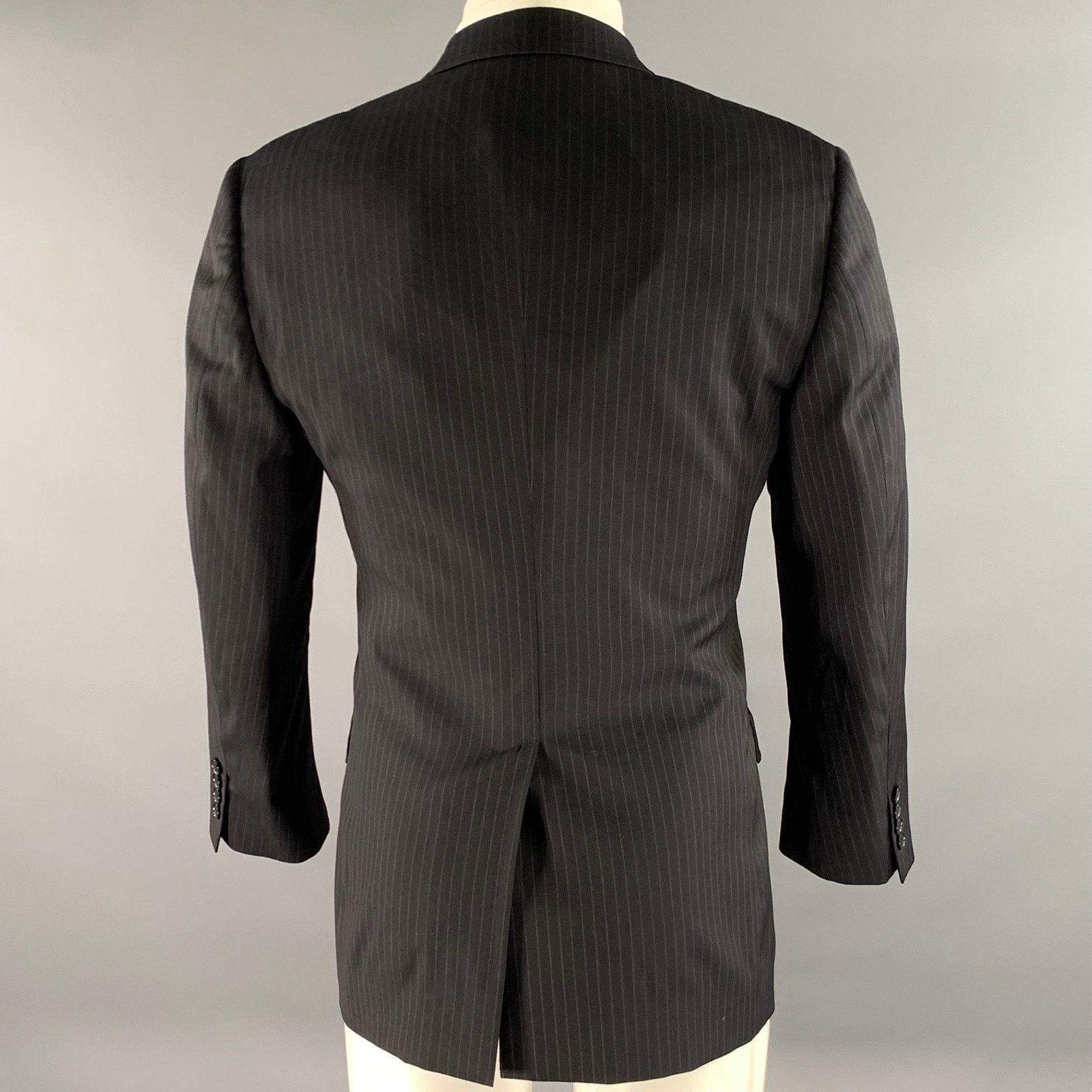 Dolce & Gabbana DOLCE & GABBANA Size 36 Black Pinstripe Wool Blend Jacket Size 36R - 4 Thumbnail