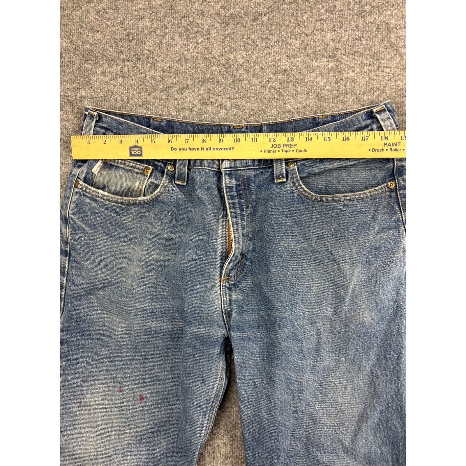 Carhartt Carhartt Jeans Men's 36x28 Blue Denim Relaxed Straight Leg B460DVB 5-Pocket Image-Style American Style Regular Rise Mid-Gray/Blue? Size US 36 / EU 52 - 3 Thumbnail