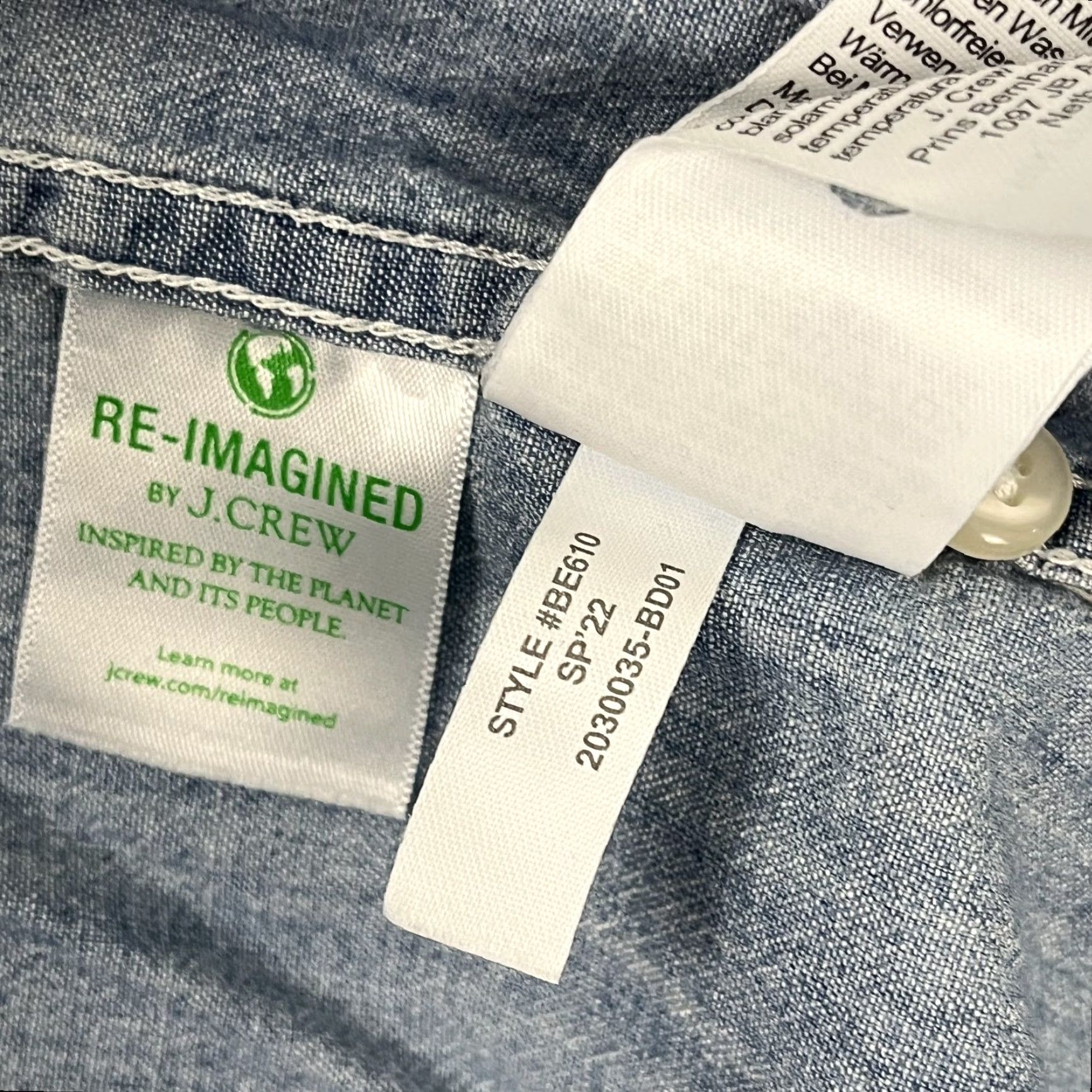 J.Crew J.CREW Shirt Mens M Blue Cotton Button-Up Solid Breathable Easy Care Pockets Business Casual Formal Travel Workwear Classic Outdoor Size US M / EU 48-50 / 2 - 7 Thumbnail