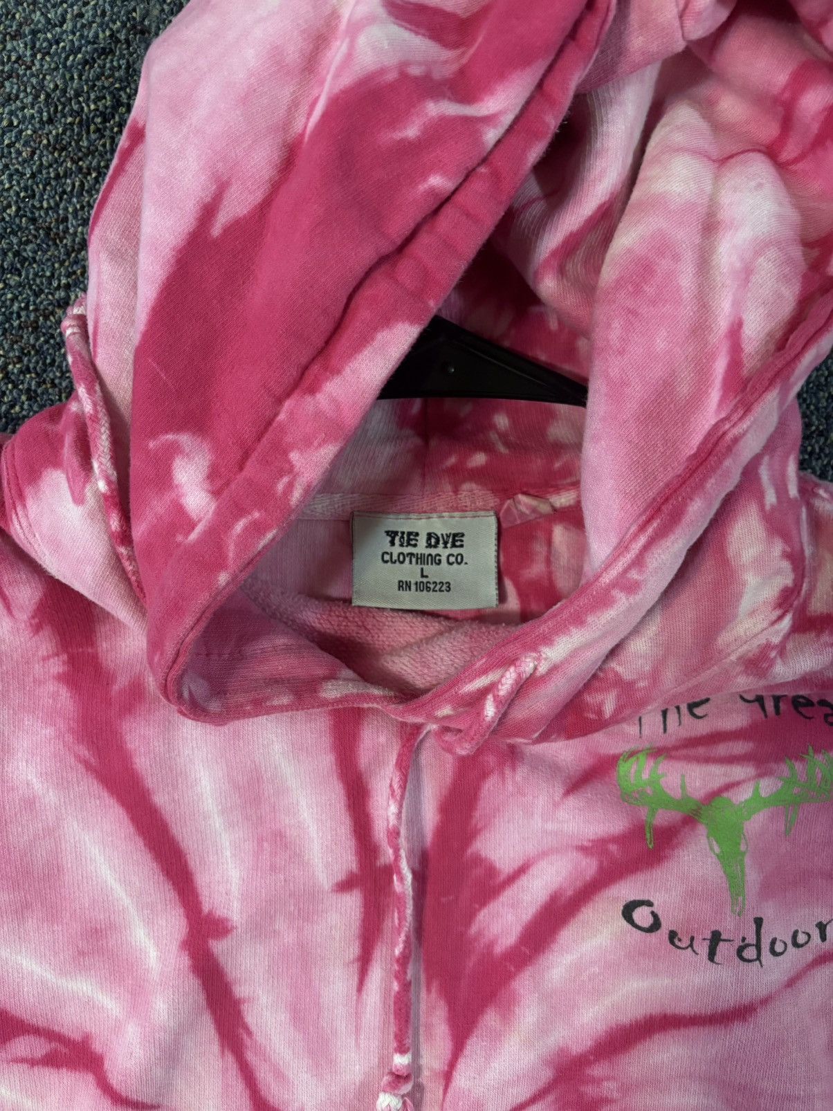 Other Pink tie-dye hoodie with green logo Size US XL / EU 56 / 4 - 3 Thumbnail
