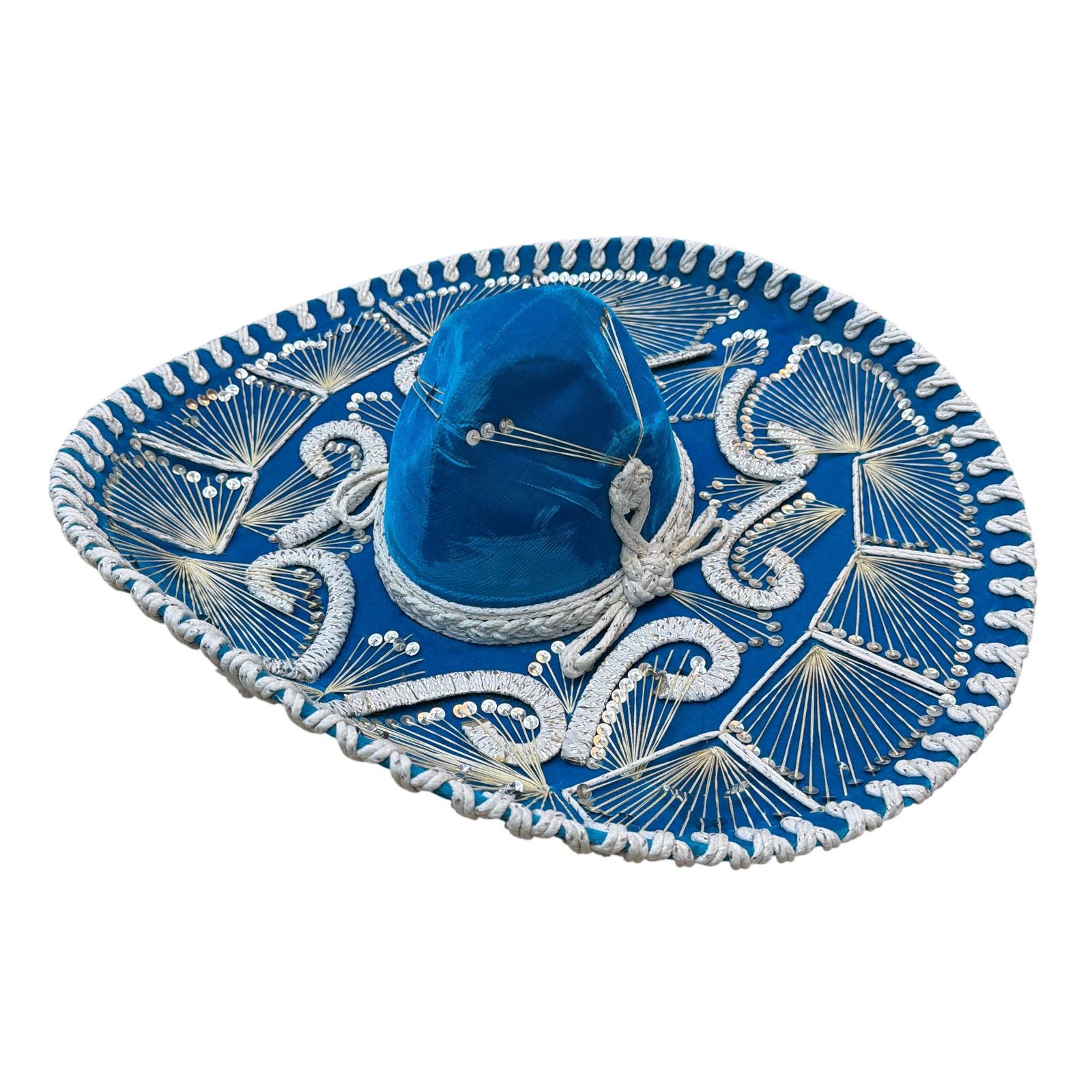 Pigalle Pigalle XXXXX Blue Sequin Sombrero Hat 23 in Diameter Size US M / EU 48-50 / 2 - 1 Thumbnail