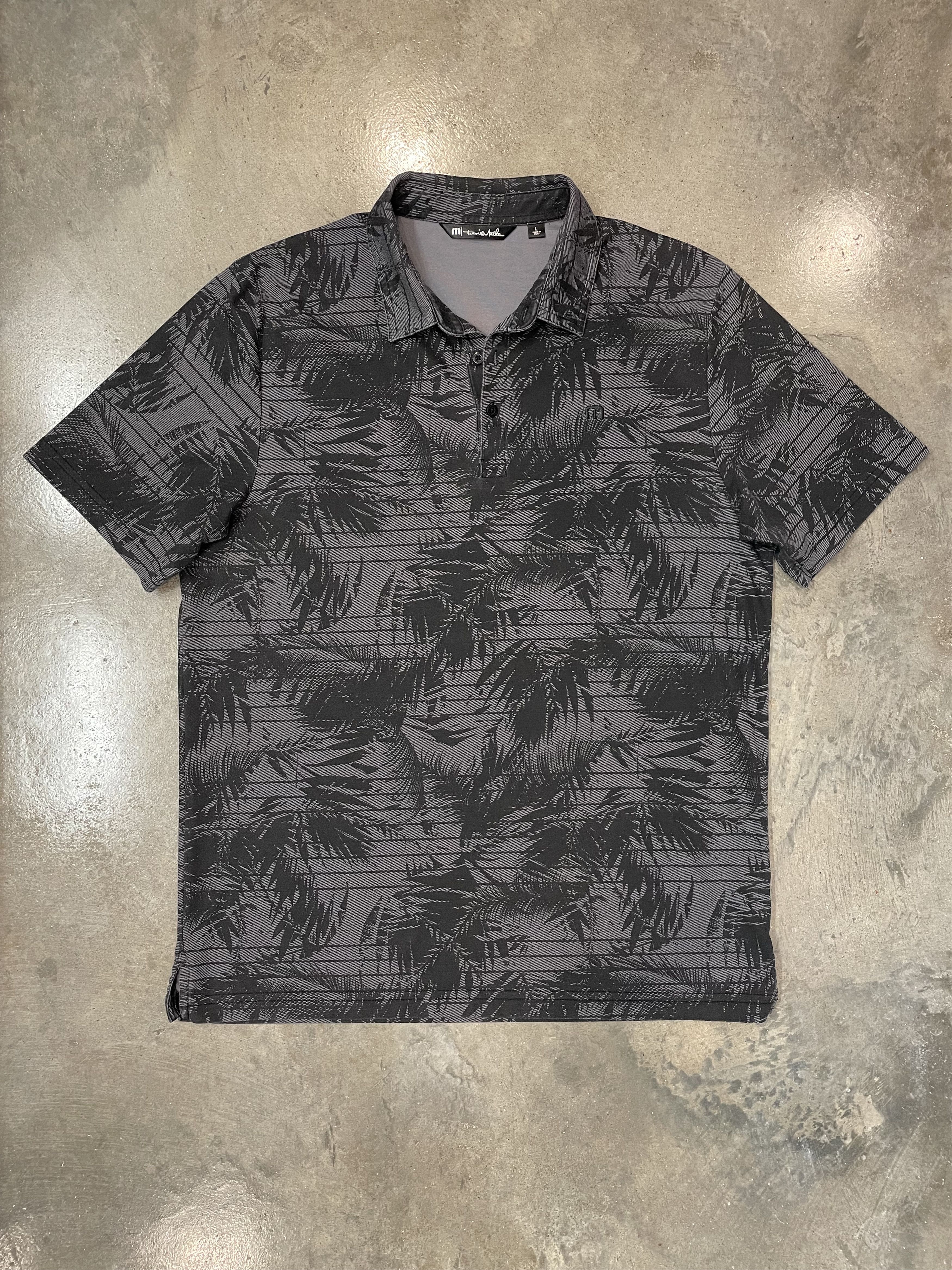 TravisMathew Travis Mathew Polo Shirt Mens L Black Floral Leaf Golf Size US L / EU 52-54 / 3 - 1 Thumbnail