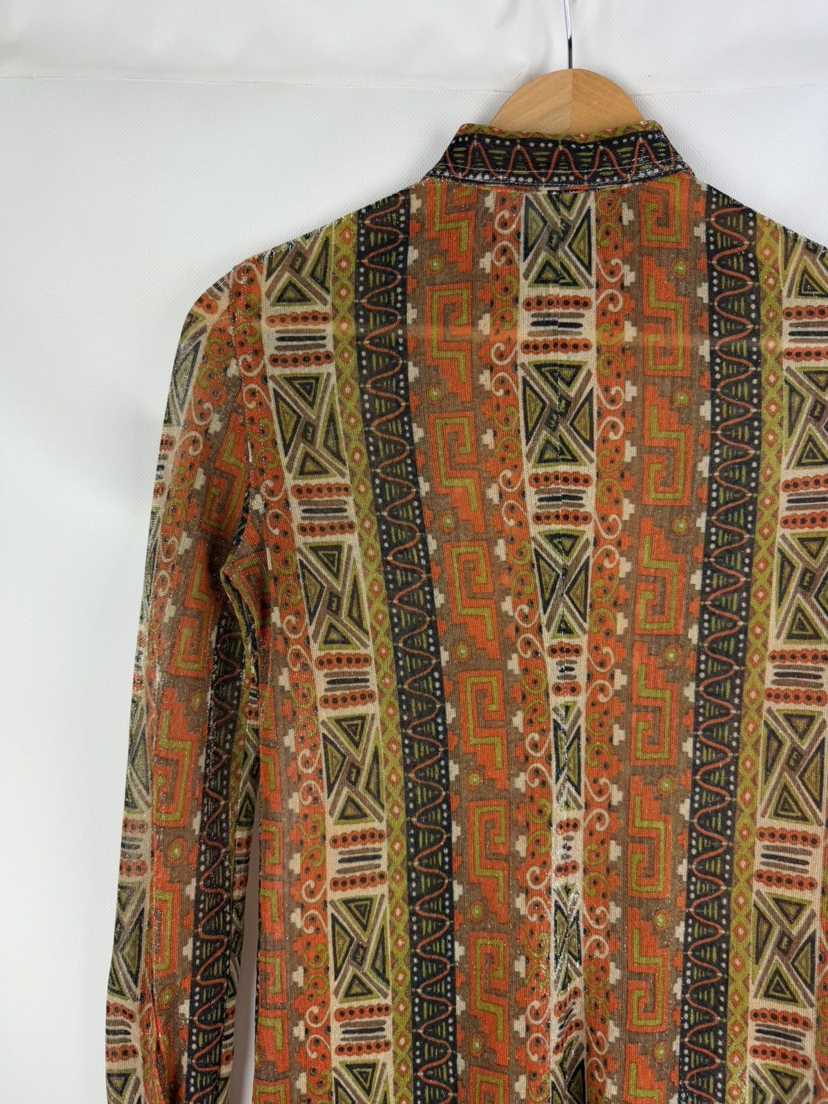 Celine Celine Vintage 70s Geometric Pattern L/S Button Up Shirt Size M / US 6-8 / IT 42-44 - 15 Thumbnail