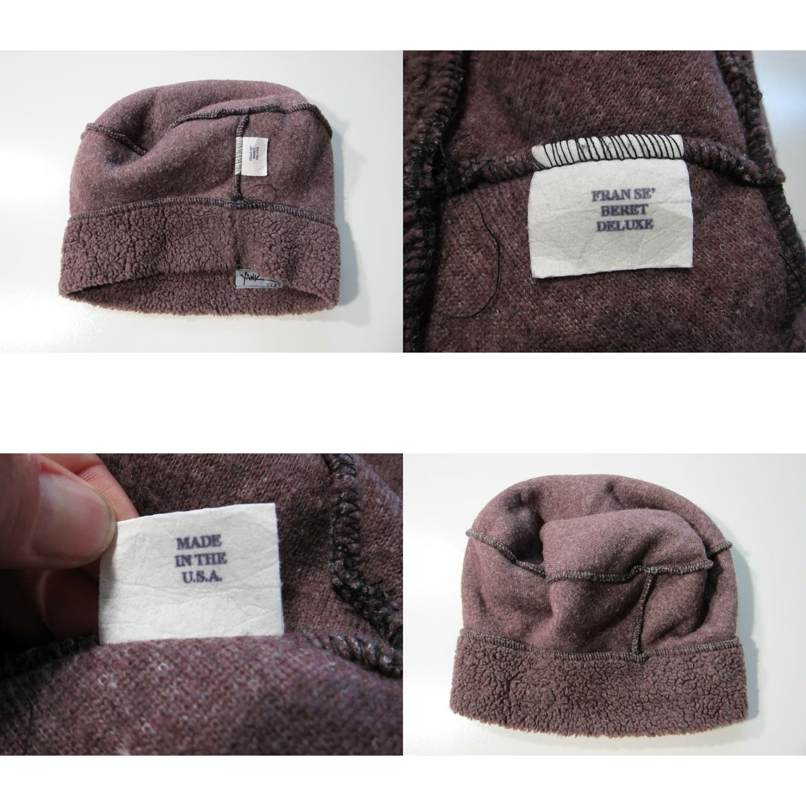Vintage Yank USA Fran Beanie Hat M-L Purple Fleece Deluxe Warm Winter 100% polyester Women's Size M / US 6-8 / IT 42-44 - 8 Thumbnail