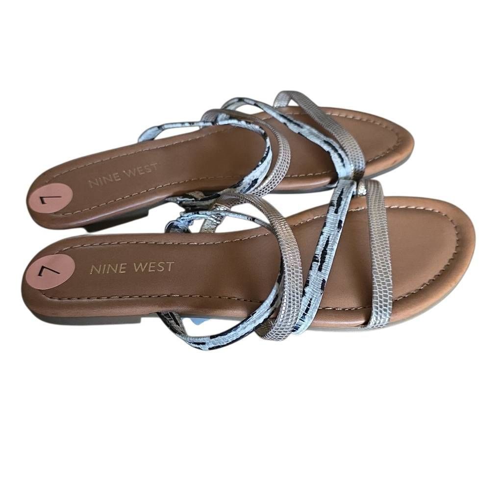 Nine West Nine West Women's Size 7 Gold Tan Animal Print Strappy Sanda Size US 7 / IT 37 - 5 Thumbnail