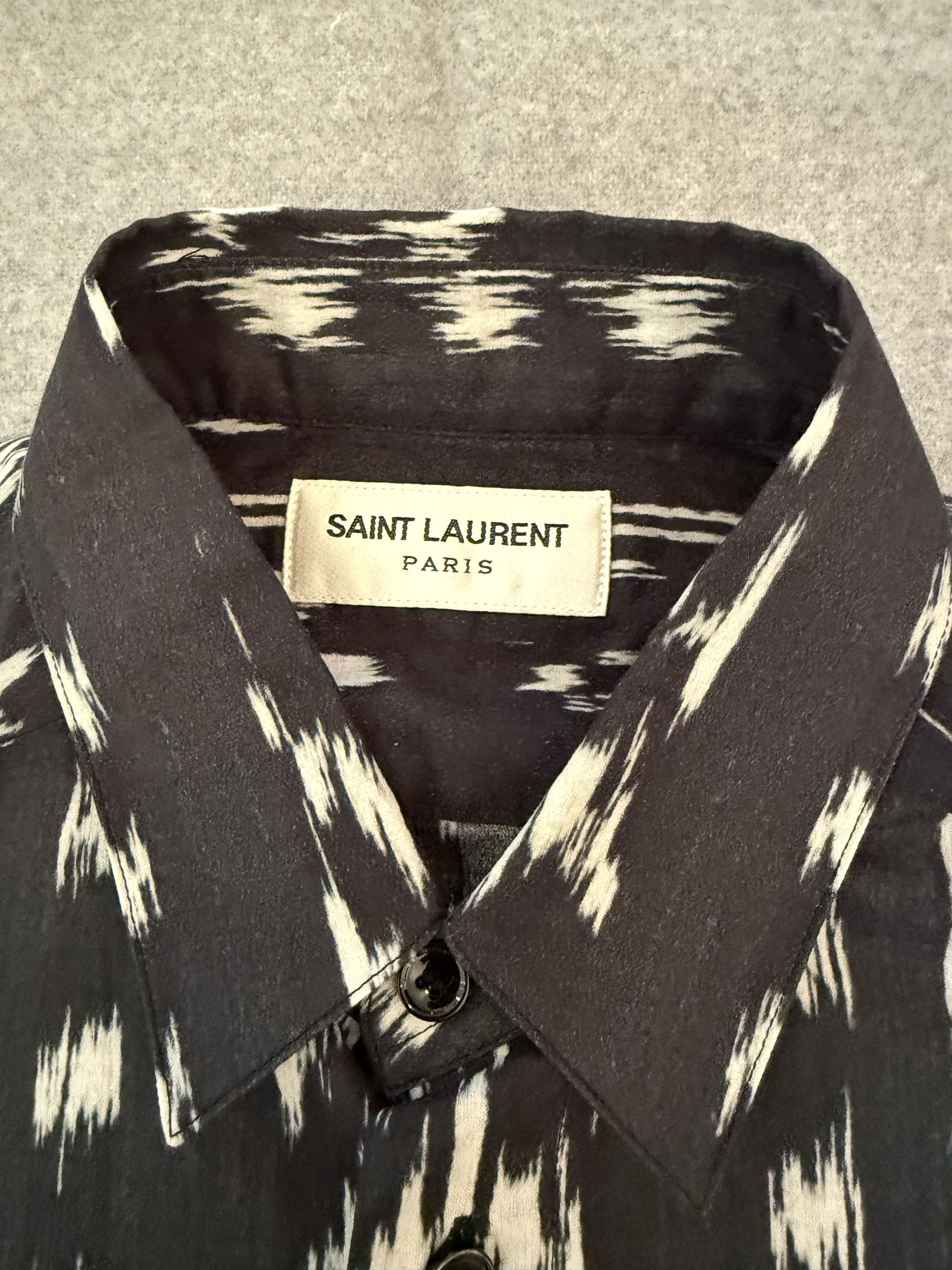 Saint Laurent Paris Black pattern shirt in sz 37 Size US XS / EU 42 / 0 - 2 Thumbnail