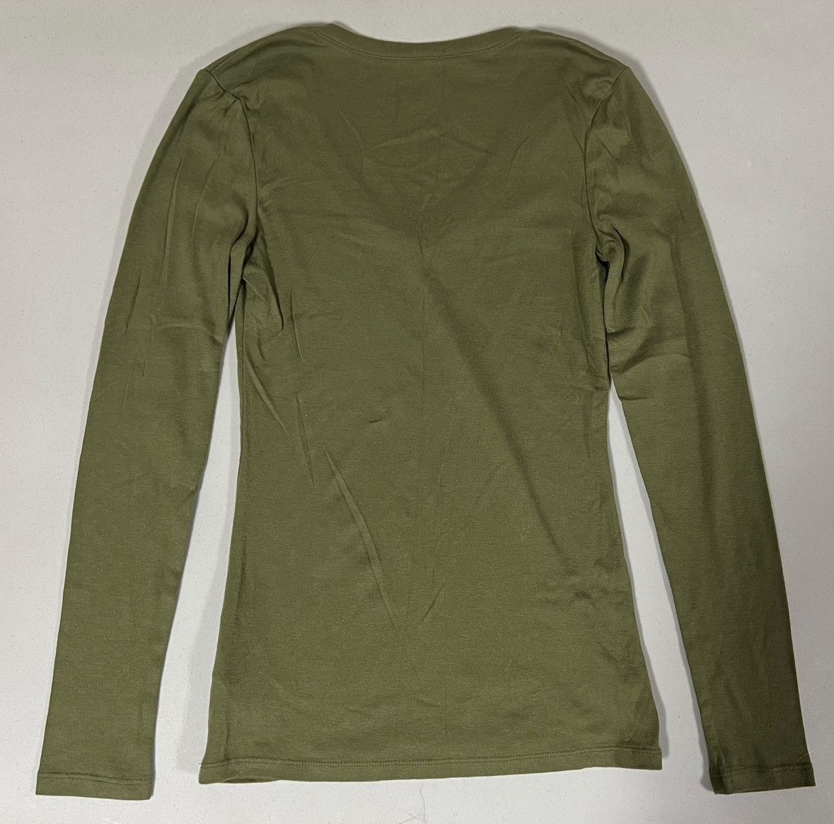 Old Navy Olive Green V-Neck Long Sleeve Shirt Top Blouse Tee Size S🫒✨ Size S / US 4 / IT 40 - 2 Thumbnail