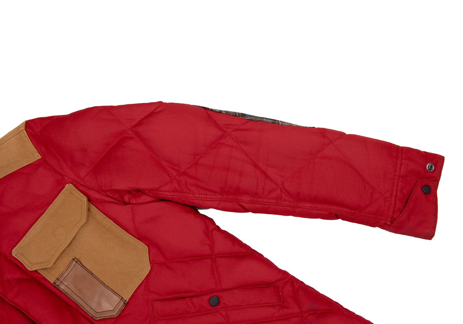 Junya Watanabe Quilted Down Hooded Jacket in Red, Size XS Size US XS / EU 42 / 0 - 7 Thumbnail