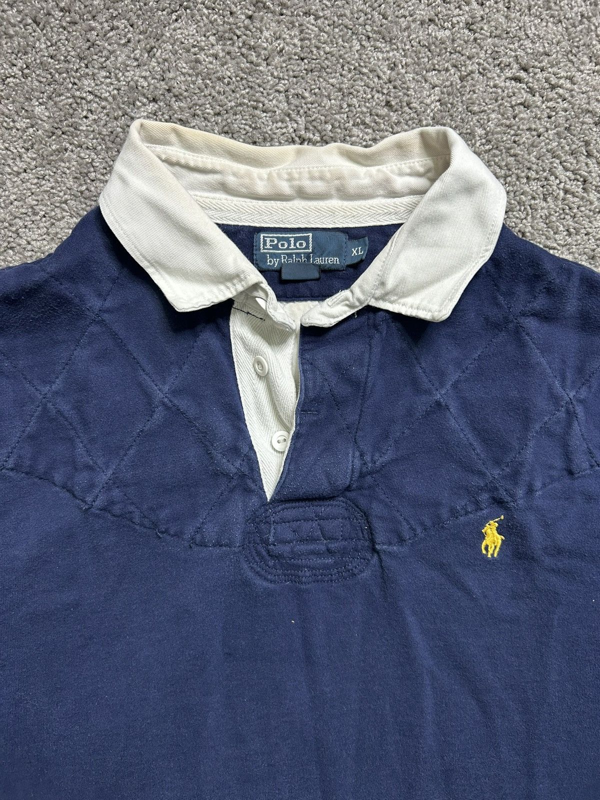Polo Ralph Lauren Vintage 90s Polo Ralph Lauren Rugby Quilted Padded Long Size US XL / EU 56 / 4 - 2 Thumbnail