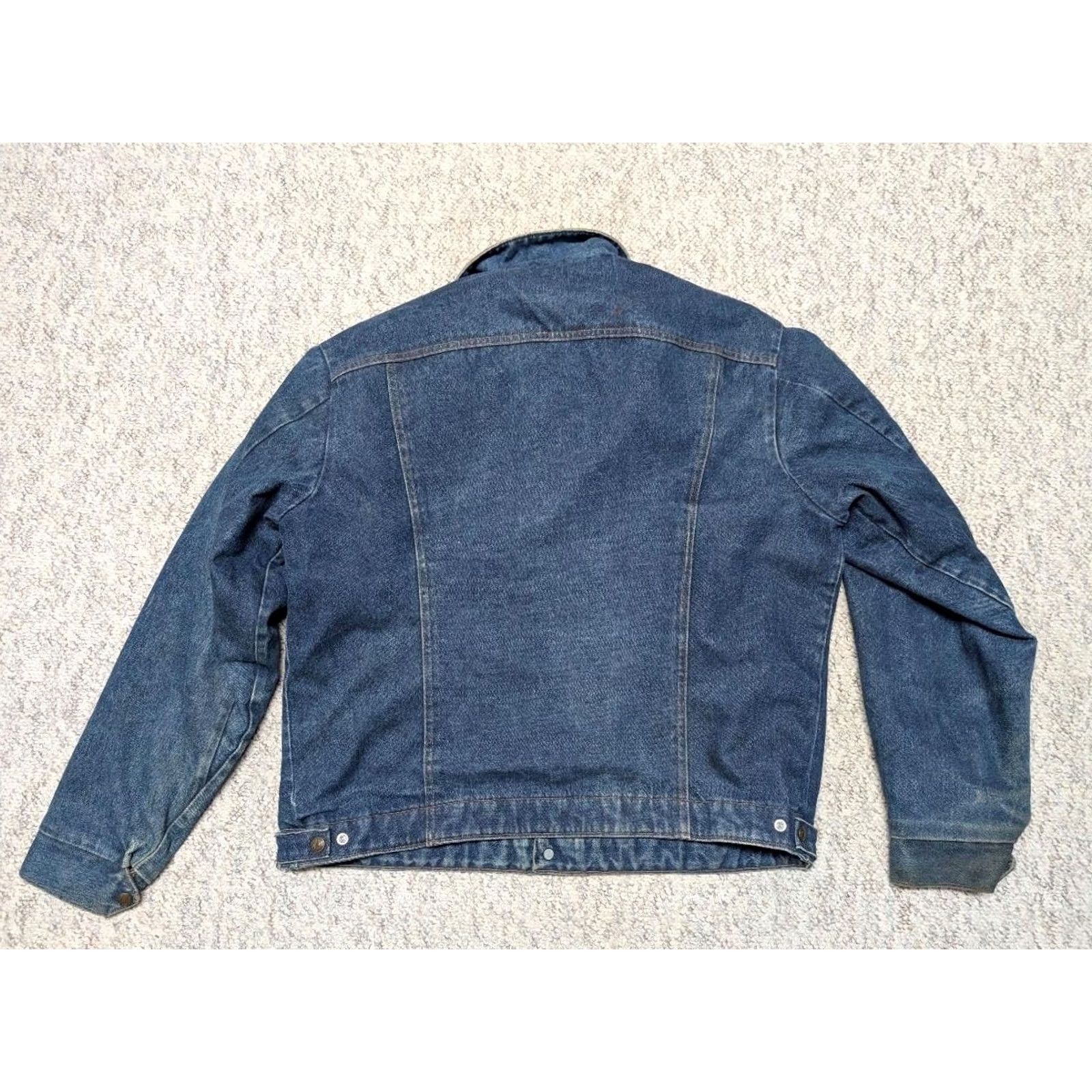Carhartt VINTAGE Saddle King Denim Jacket 2XL Mens Blue Denim Cowboy Western blanket lined USA made Jacket 48L 2XL Mens Size US 39 - 2 Thumbnail