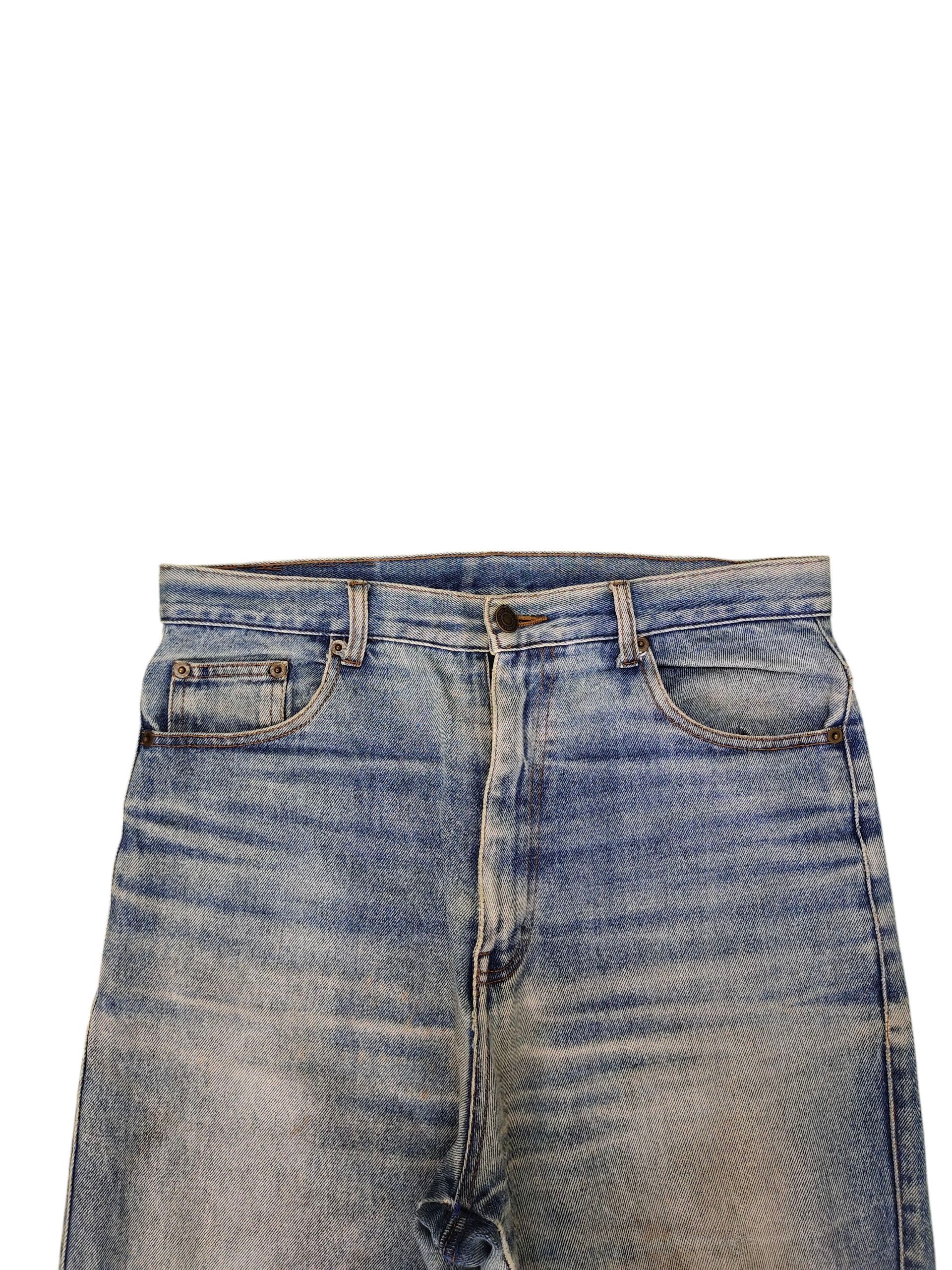 Comme des Garcons × Undercover Vintage 90s Nepura Japan Clawmark Distress Faded Denim Jeans Size US 32 / EU 48 - 2 Thumbnail