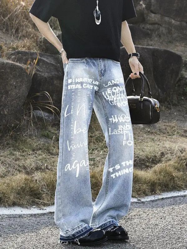 Japanese Brand Retro loose high street printed jeans Size US 32 / EU 48 - 3 Thumbnail