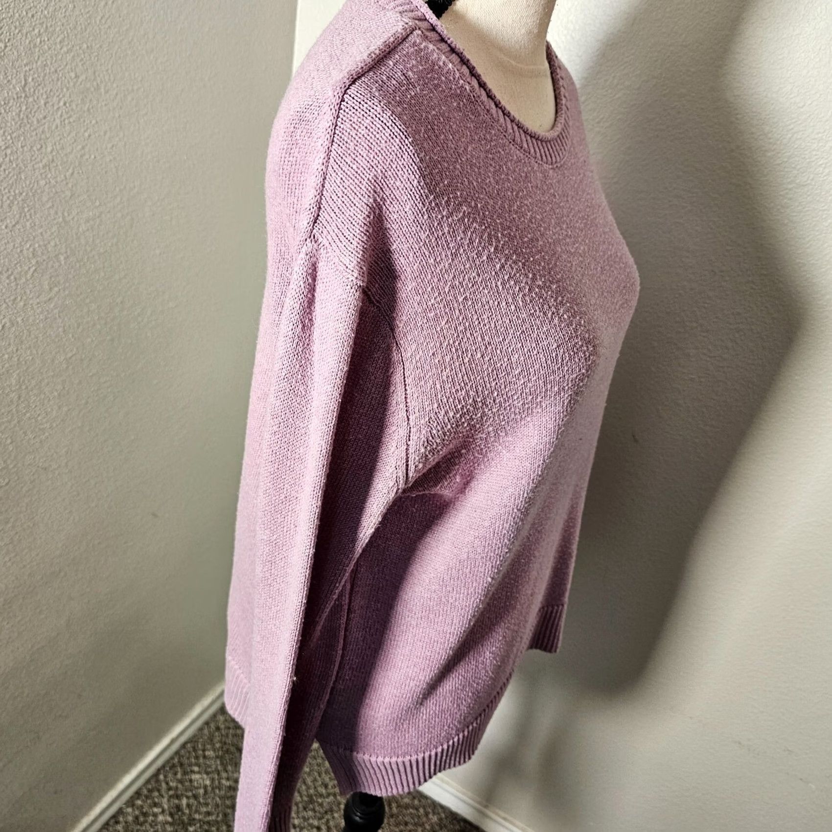 Vintage Ella Moss Womens Long Sleeve Pullover Sweater Sz M Purple Crew Neck Casual Pullover Knit" Size M / US 6-8 / IT 42-44 - 4 Thumbnail