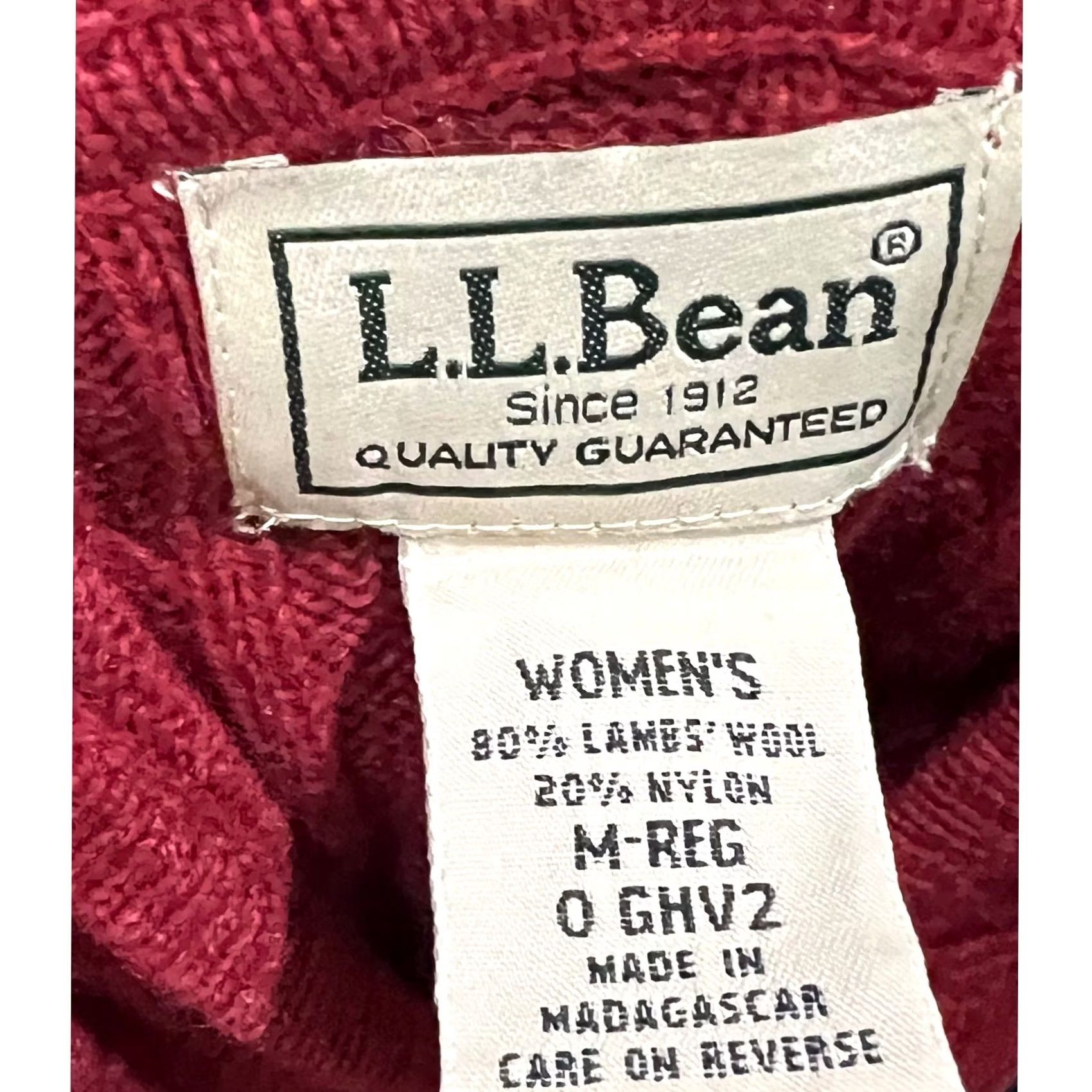 Vintage VINTAGE L.L. Bean Lambswool Hooded Sweater Womens M Cable Knit Zip Hoodie Fisherman Size M / US 6-8 / IT 42-44 - 6 Thumbnail