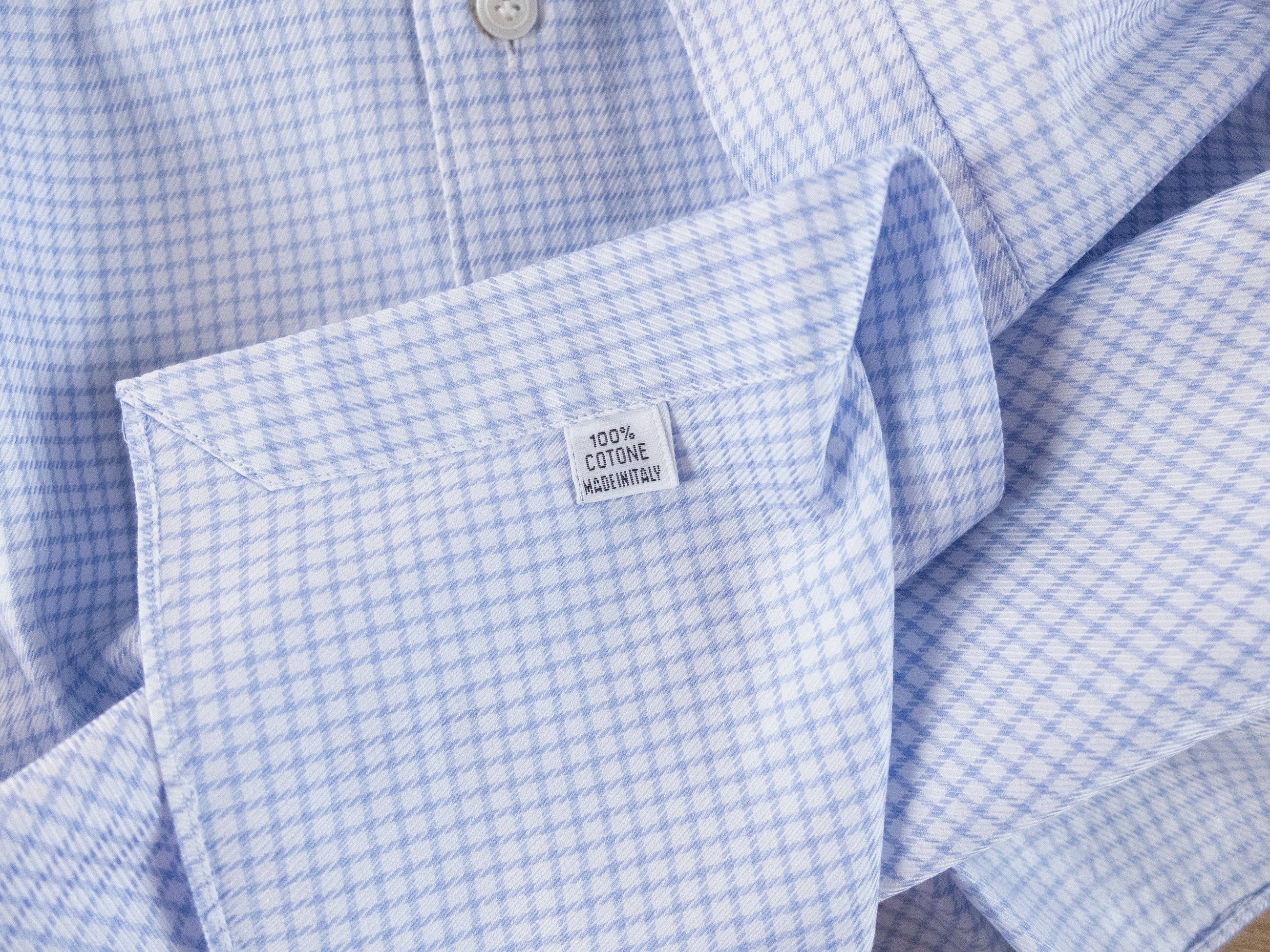 Finamore FINAMORE blue white shepherd check dress shirt Size 40 Size US M / EU 48-50 / 2 - 4 Thumbnail