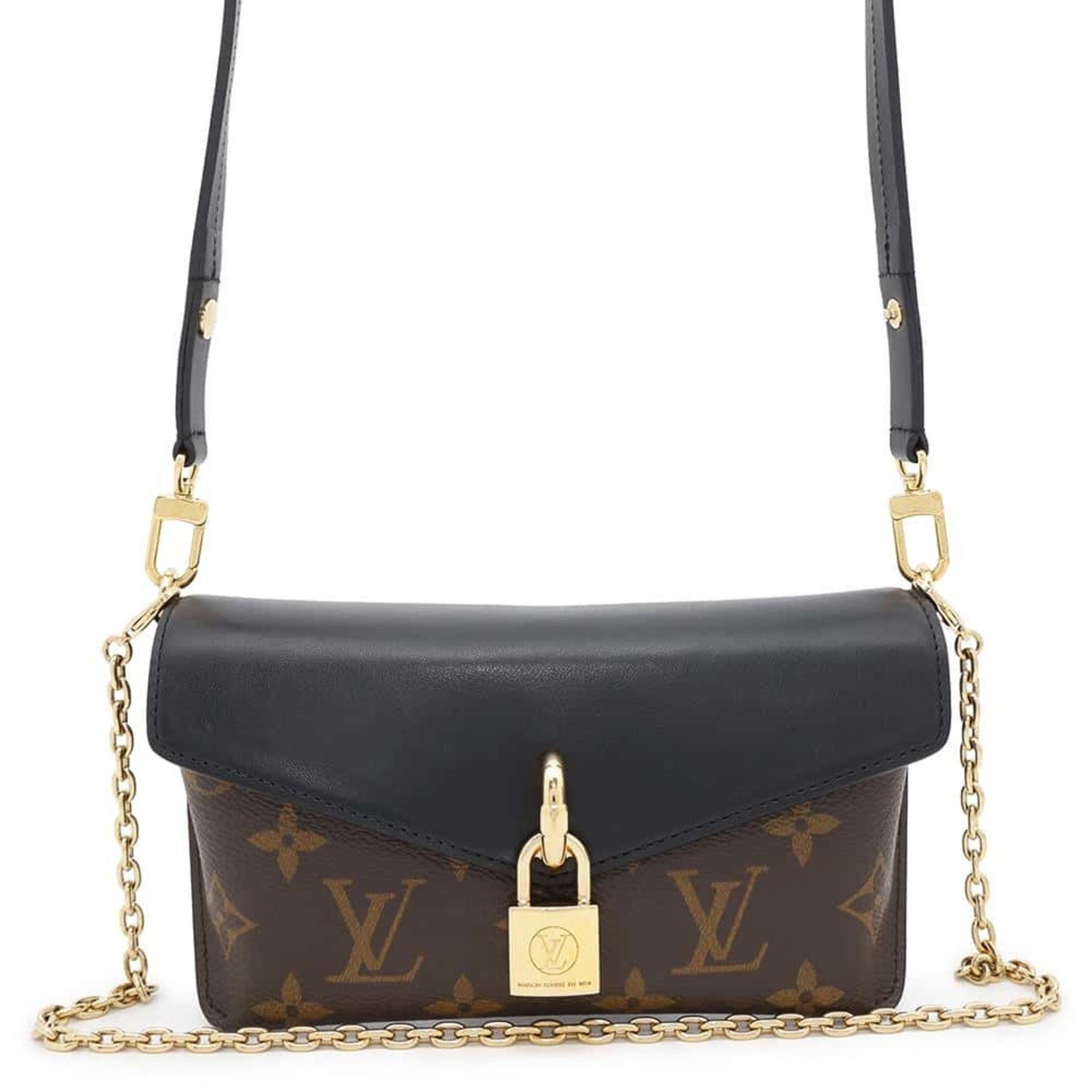 Louis Vuitton Shoulder Bag Monogram Padlock On Strap M80559 Louis Vuitton 2Way Black, Women's