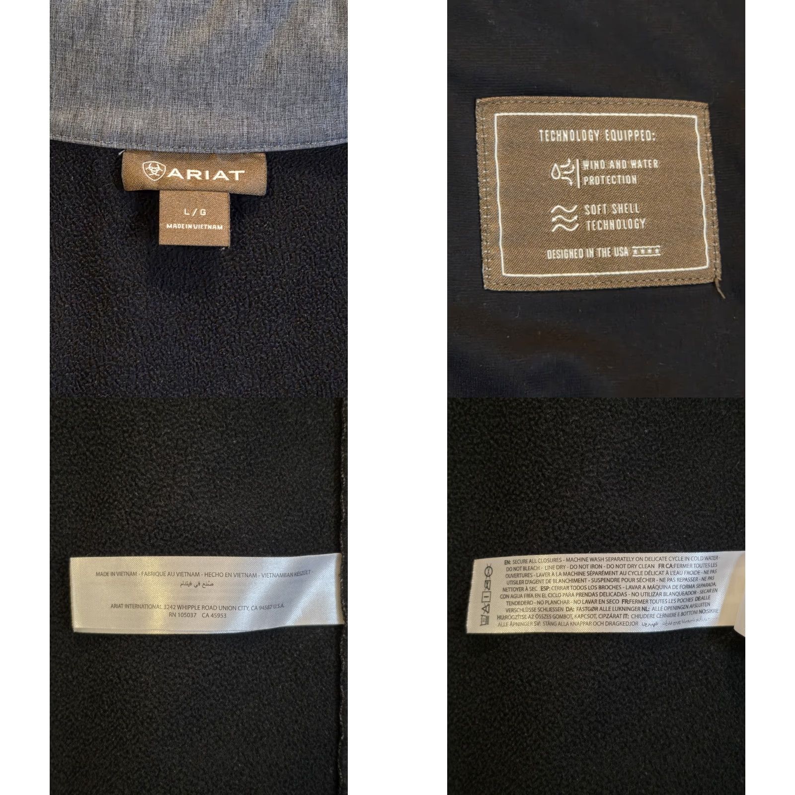 Ariat Ariat Vest Mens Large Gray Full Zip Lined 2.0 Logo Tech Equipped Stand-Up Collar Lightweight Softshell Outdoor Western Size US L / EU 52-54 / 3 - 8 Thumbnail