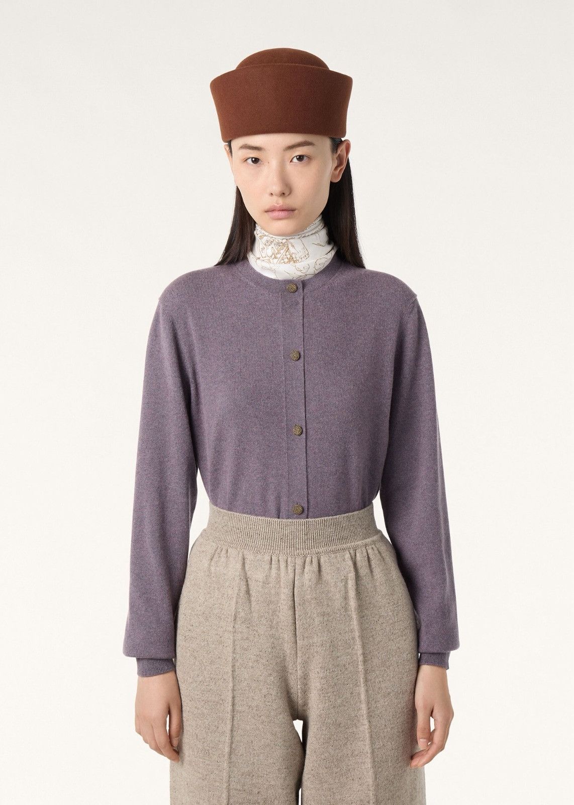 Loro Piana o1srvl11e0526 FAP2678 Classic Cardigan in Purple Size XS / US 0-2 / IT 36-38 - 6 Thumbnail