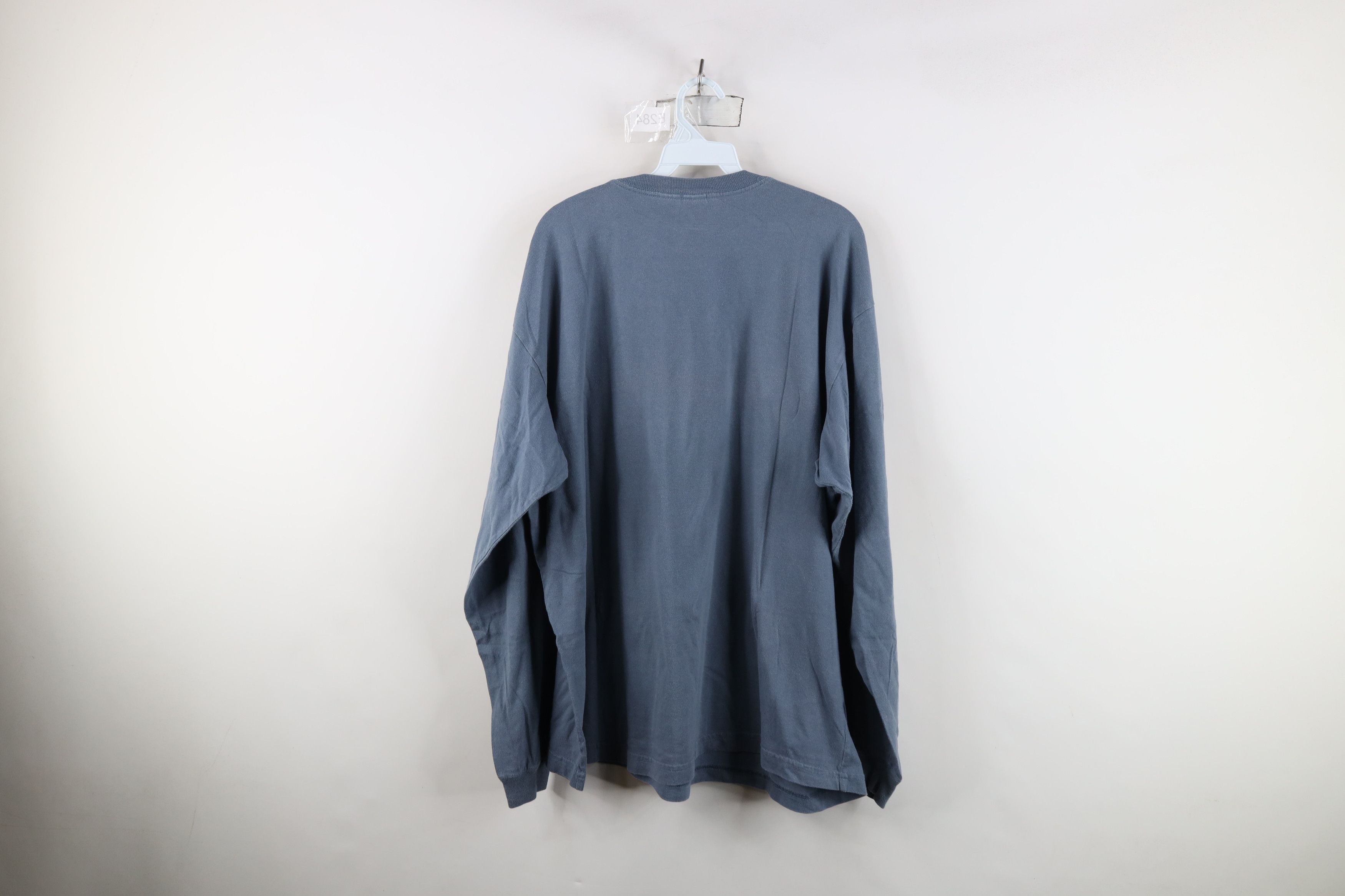 Vintage Vintage 90s Streetwear Blank Cotton Long Sleeve T-Shirt Blue Size US XL / EU 56 / 4 - 10 Thumbnail